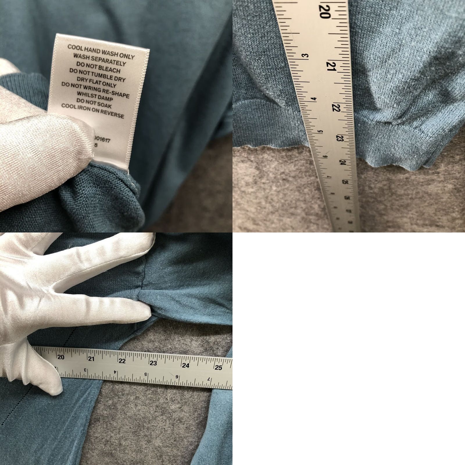 Vintage Hush UK Sweater Womens S Blue Linen Blend Crewneck Lantern Sleeve Pleated Size S / US 4 / IT 40 - 8 Thumbnail