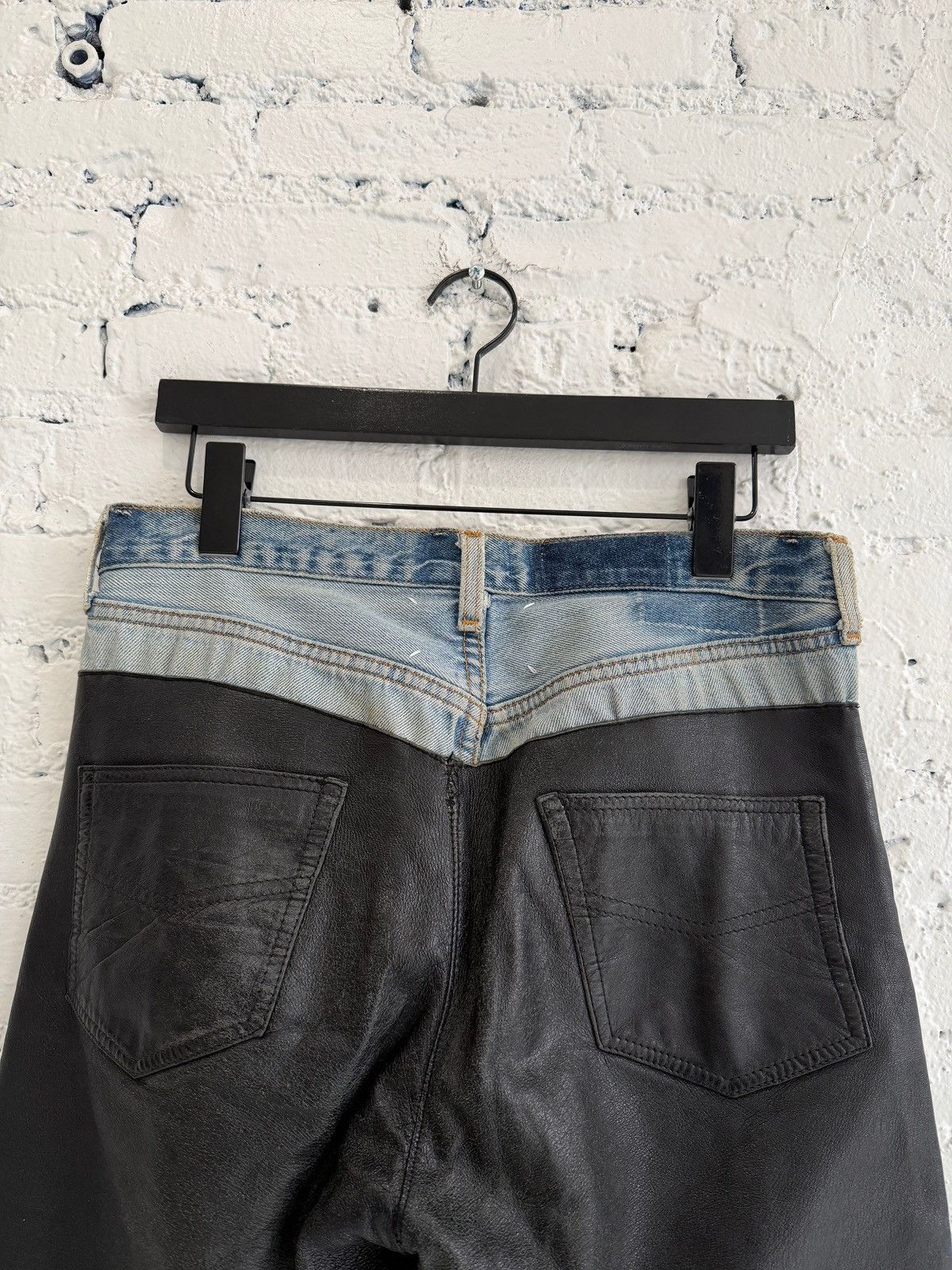 Maison Margiela AW04 MAISON MARTIN MARGIELA ARTISANAL LEATHER COVERED DENIM Size US 32 / EU 48 - 4 Thumbnail