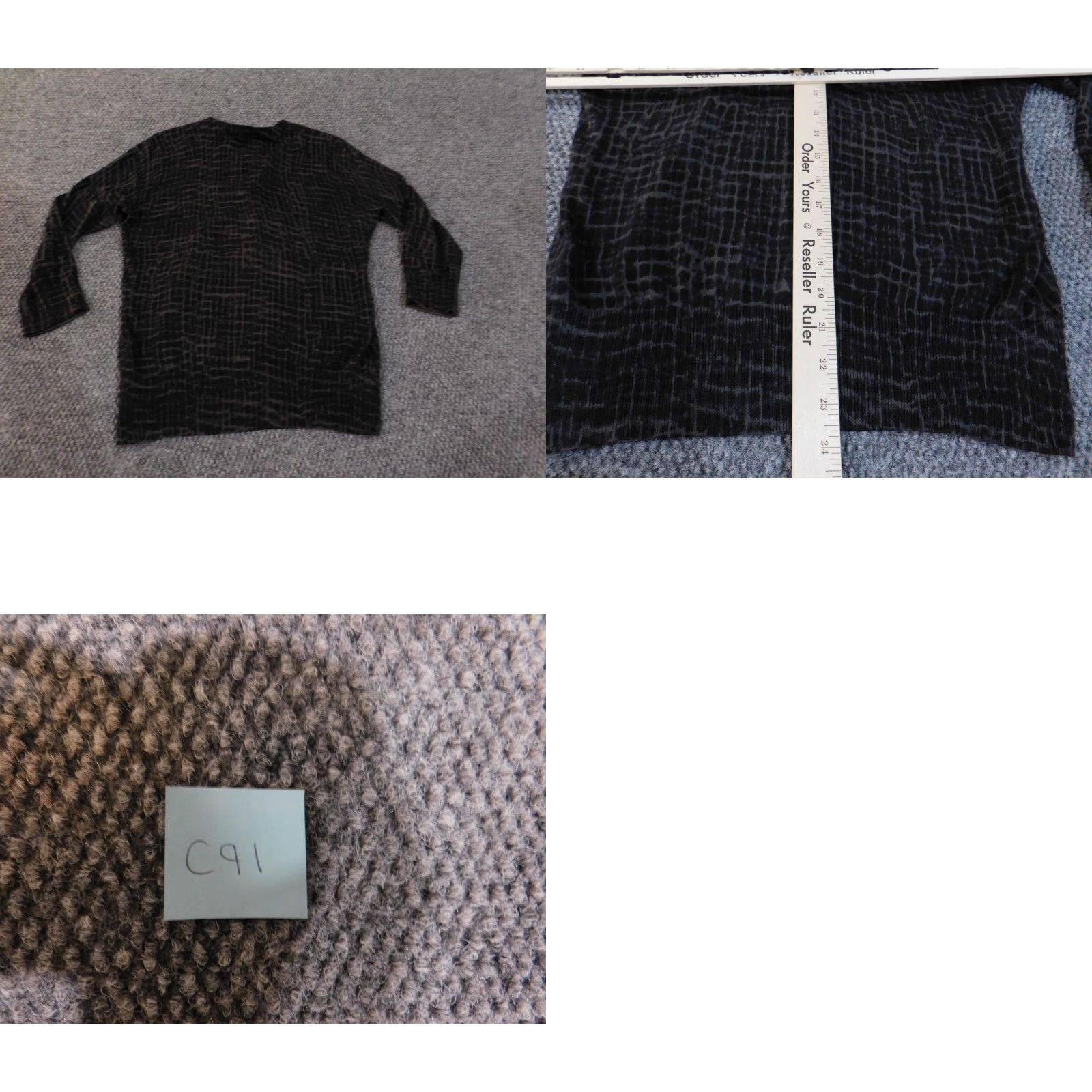 Loft LOFT Cardigan Sweater Black Womens Medium Crew Neck Button Pima Cotton Geometric Knit Rib Knit Pullover casual Size M / US 6-8 / IT 42-44 - 8 Thumbnail
