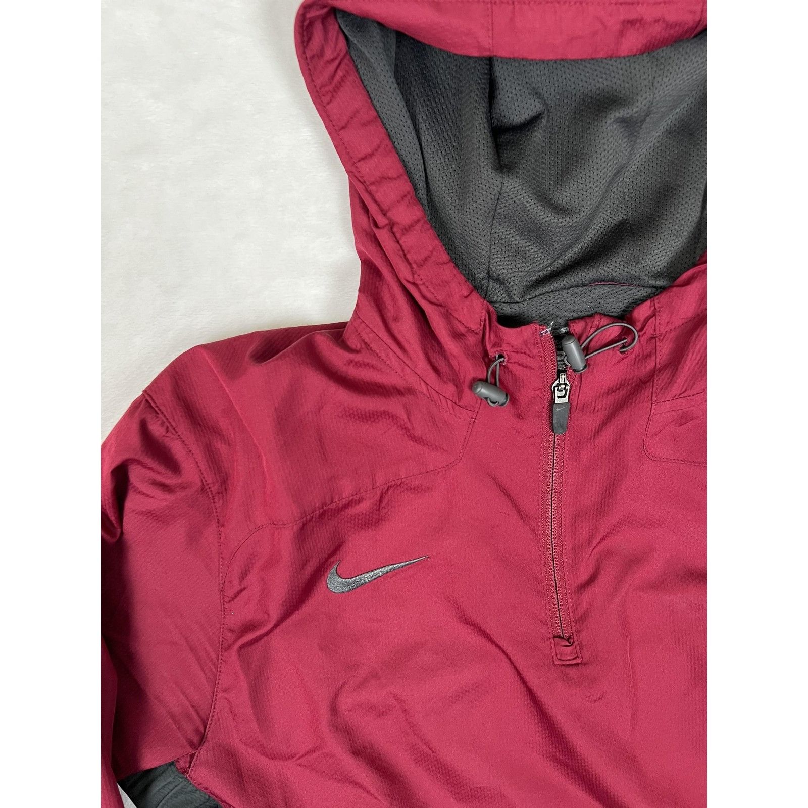 Nike VTG Nike Jacket Mens Large Red Hooded Windbreaker Pullover 1 Size US L / EU 52-54 / 3 - 2 Thumbnail