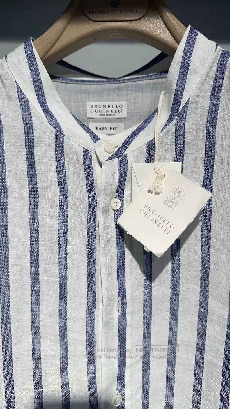 Brunello Cucinelli Brunello Cucinelli Striped color placket buttoned long-sle Size US M / EU 48-50 / 2 - 6 Thumbnail