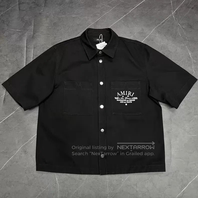 Amiri Amiri Denim Short Sleeve Shirt Size US L / EU 52-54 / 3 - 1 Thumbnail