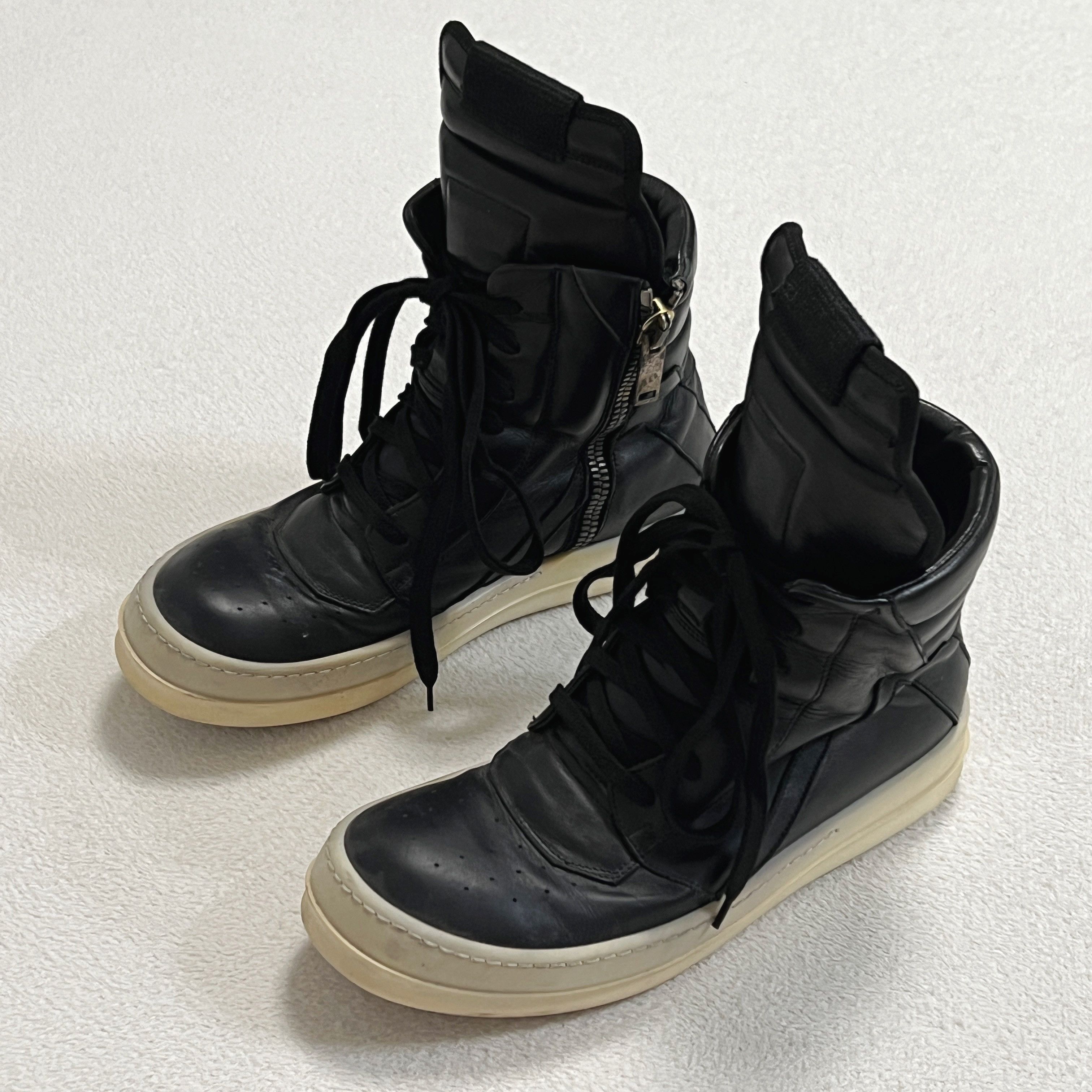 Rick Owens Rick Owens 13FW GEOBASKET BLACK BLACK | Grailed