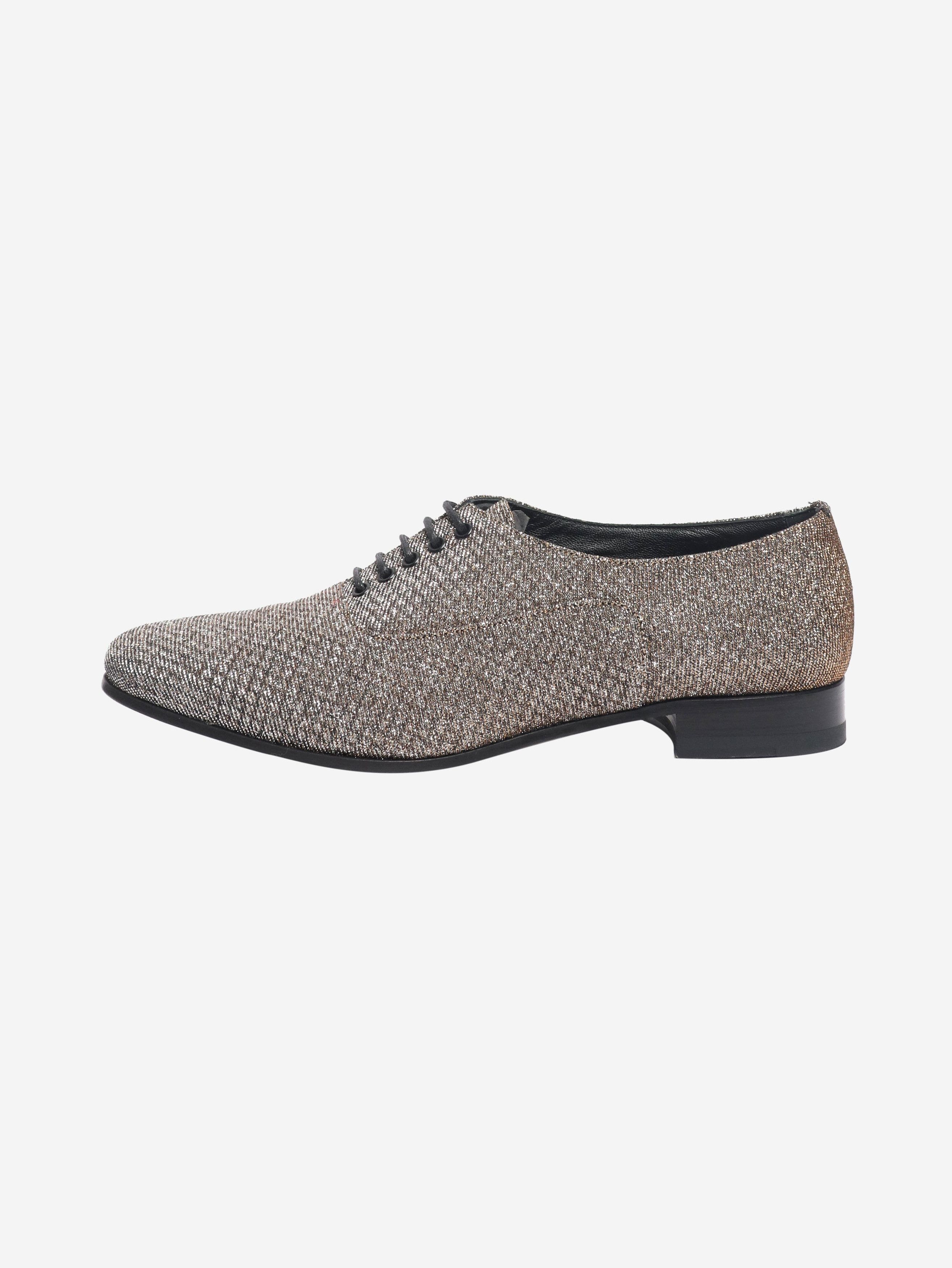 Other Gold glittery lace-up shoes - EU 38.5 Size US 7 / IT 37 - 1 Thumbnail
