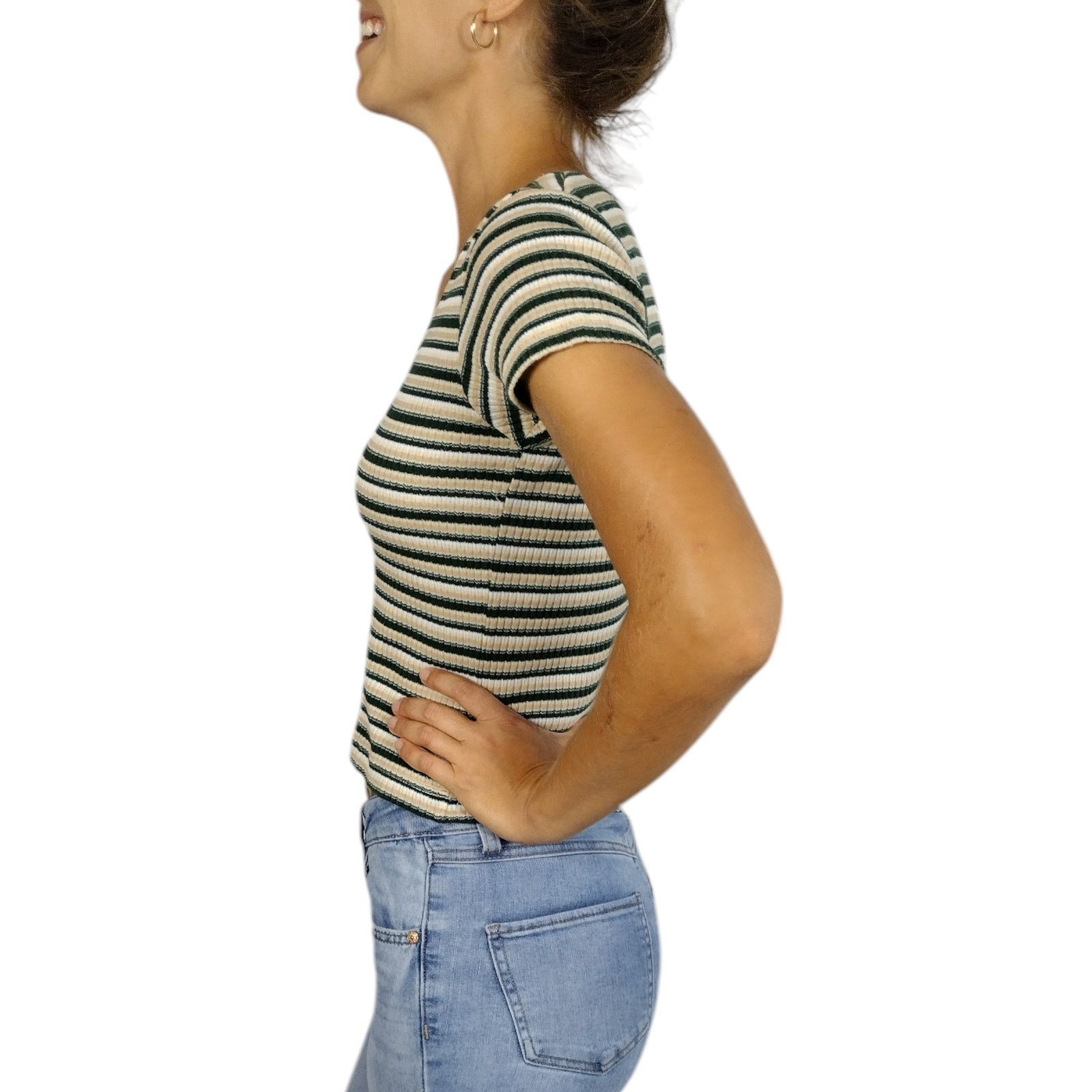 Vintage Vintage Y2K Striped Tiny Tee Size XS / US 0-2 / IT 36-38 - 9 Thumbnail