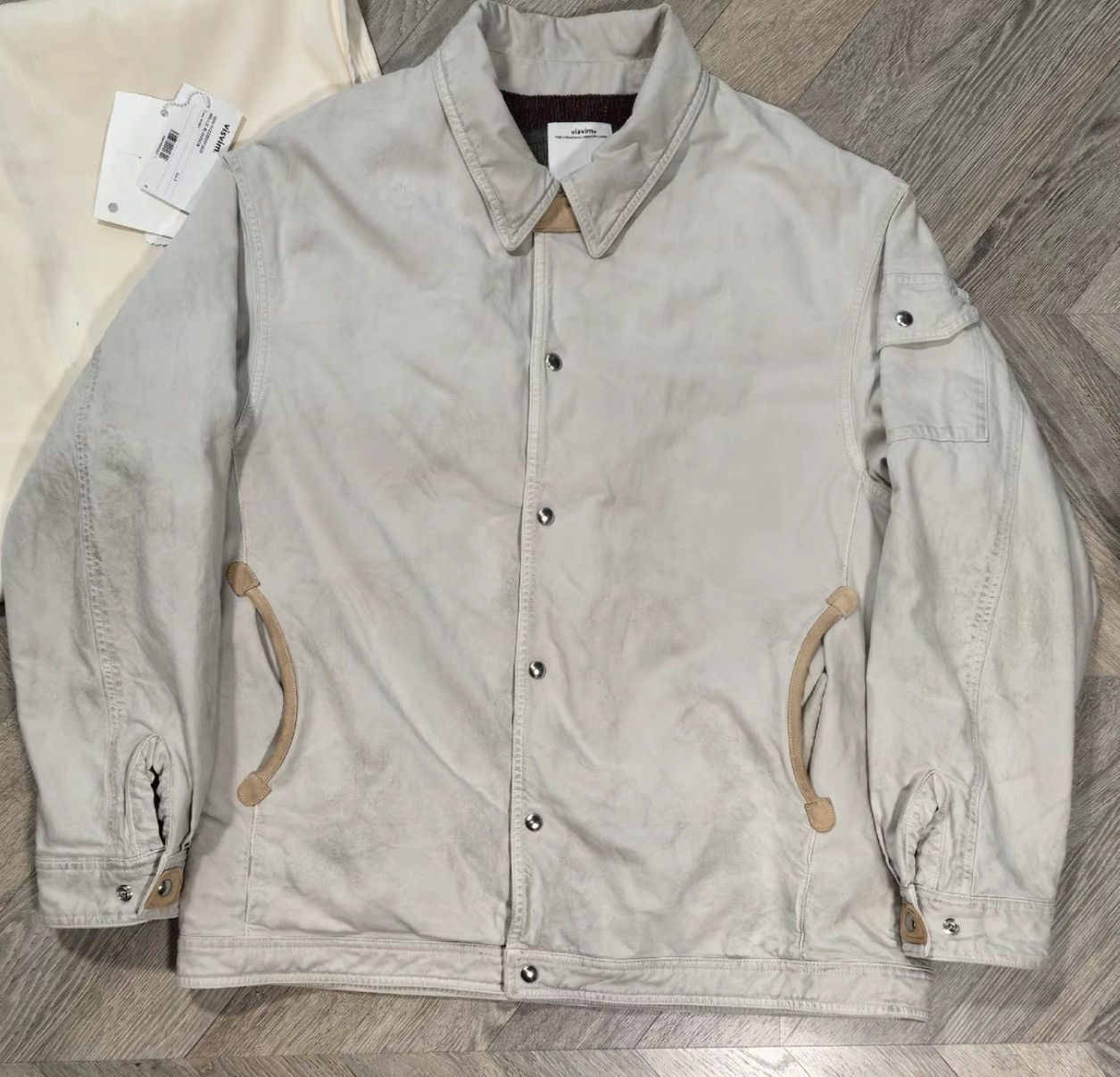 image of Visvim 23Aw Willis Blouson Makes Old Dirty Jackets in White, Men's (Size Large)