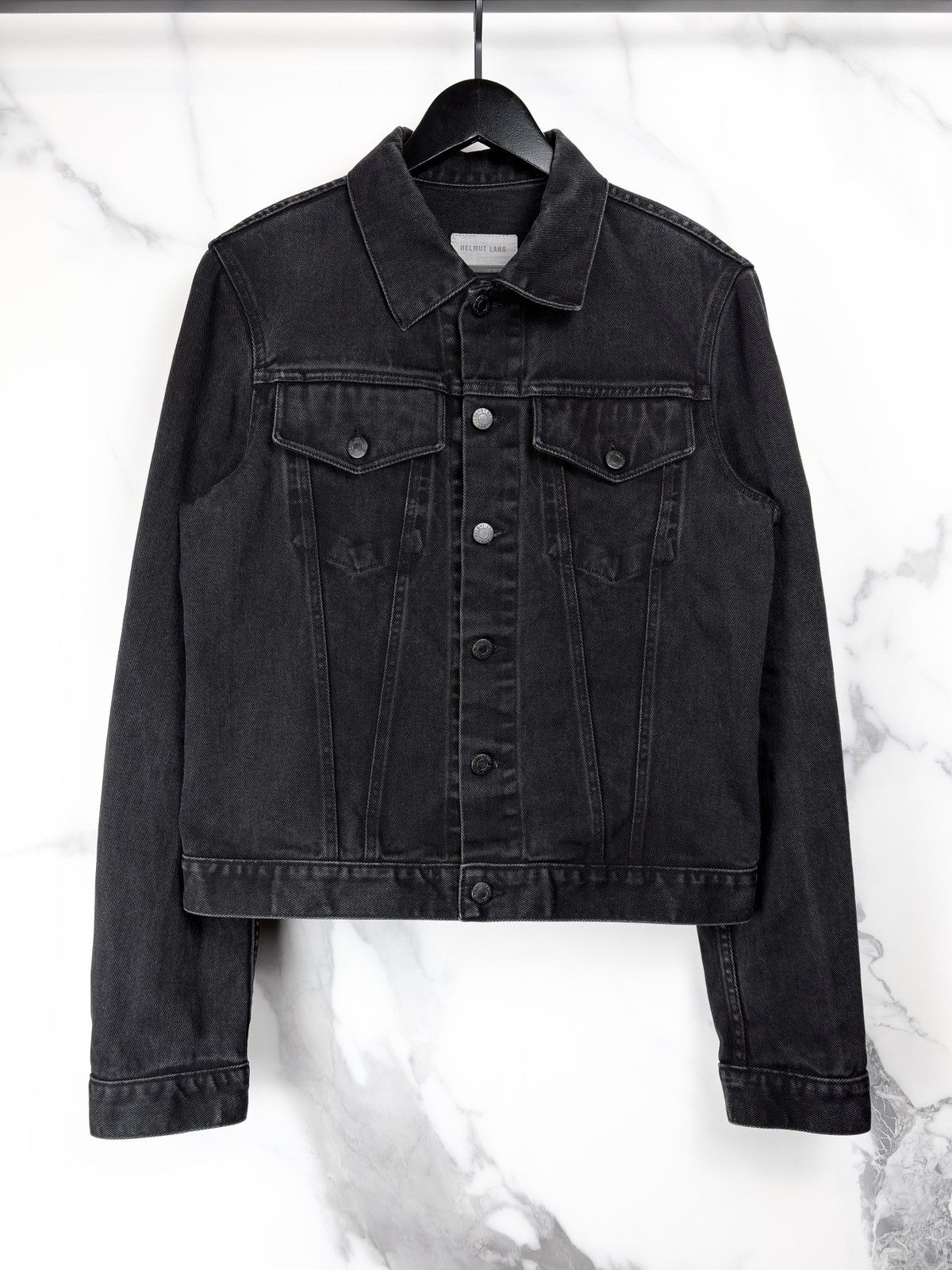 Helmut Lang Helmut Lang 1999 Black Waxed Denim Jacket | Grailed