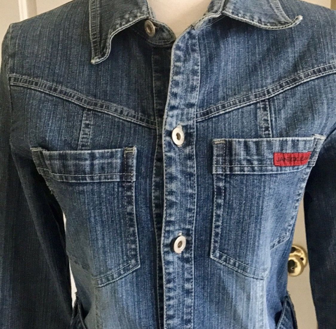 Other BUTTON UP TIE PRINCESS CUT DENIM JEAN JACKET Size S / US 4 / IT 40 - 4 Thumbnail