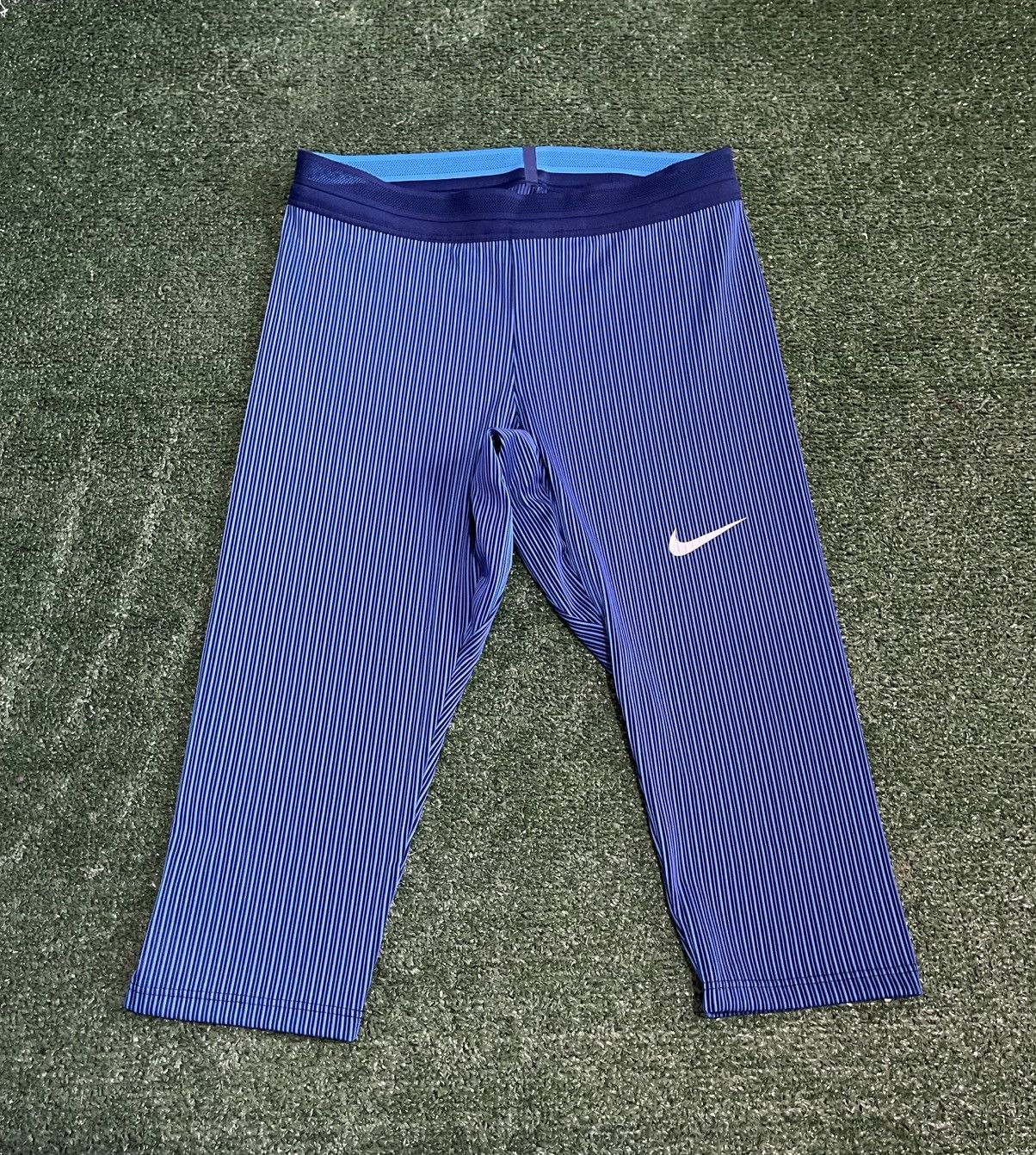Nike New Nike Pro Elite Track & Field 3/4 Tights Blue USA Size 28" / US 6 / IT 42 - 1 Thumbnail