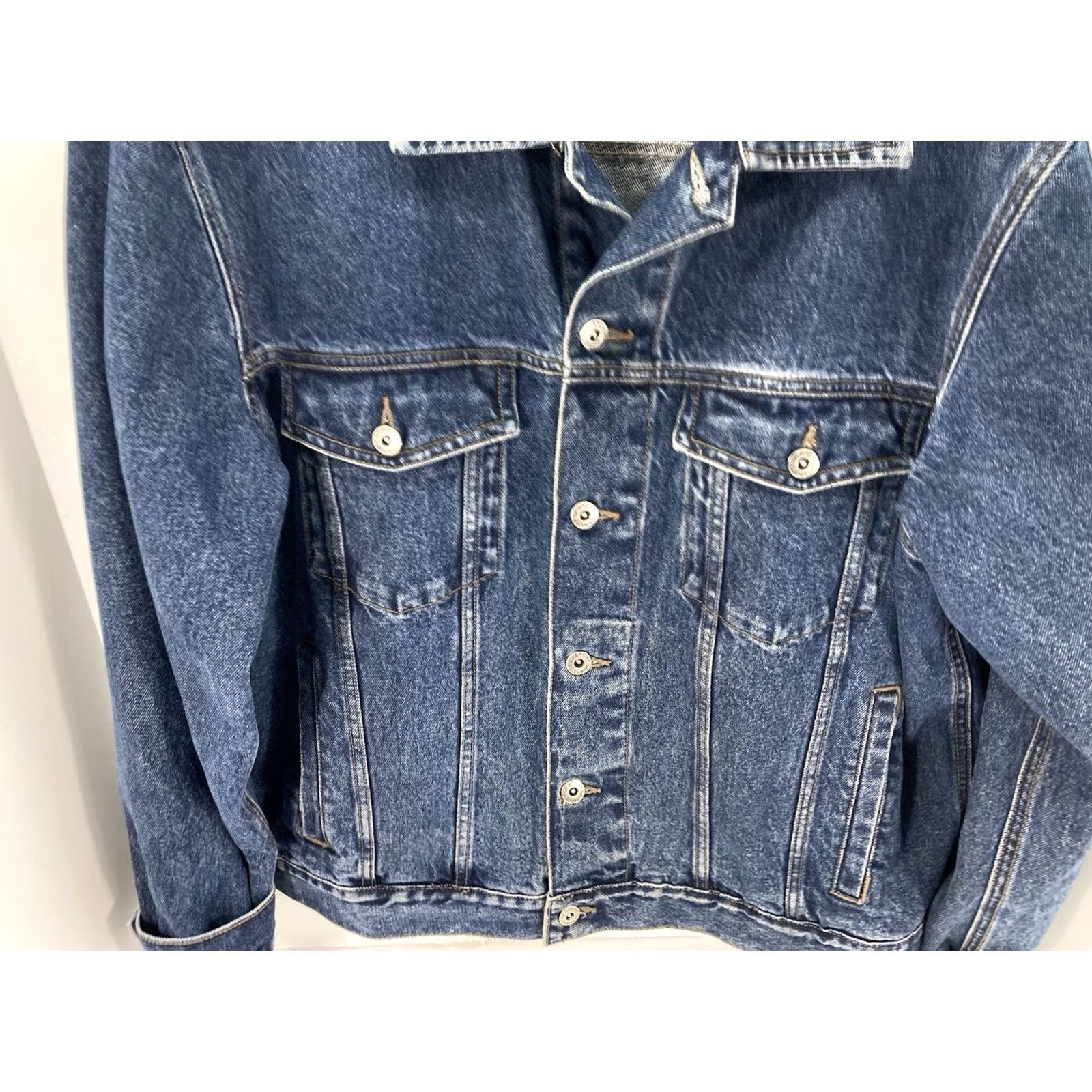 Wrangler Wrangler Denim Trucker Jacket Men Large Blue Button Western Medium Wash Jacket Mens Blue Wrangler Size US L / EU 52-54 / 3 - 3 Thumbnail