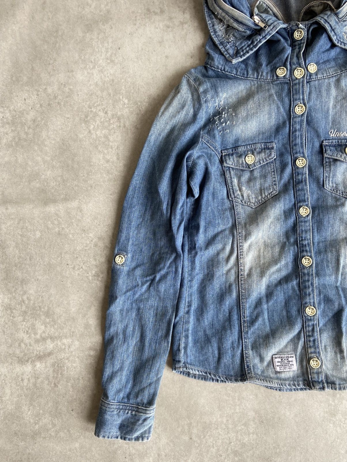 If Six Was Nine × Japanese Brand × Le Grande Bleu (L.G.B.) BACKS BONO Button Up Hoodie Denim Flannel Size US M / EU 48-50 / 2 - 4 Thumbnail