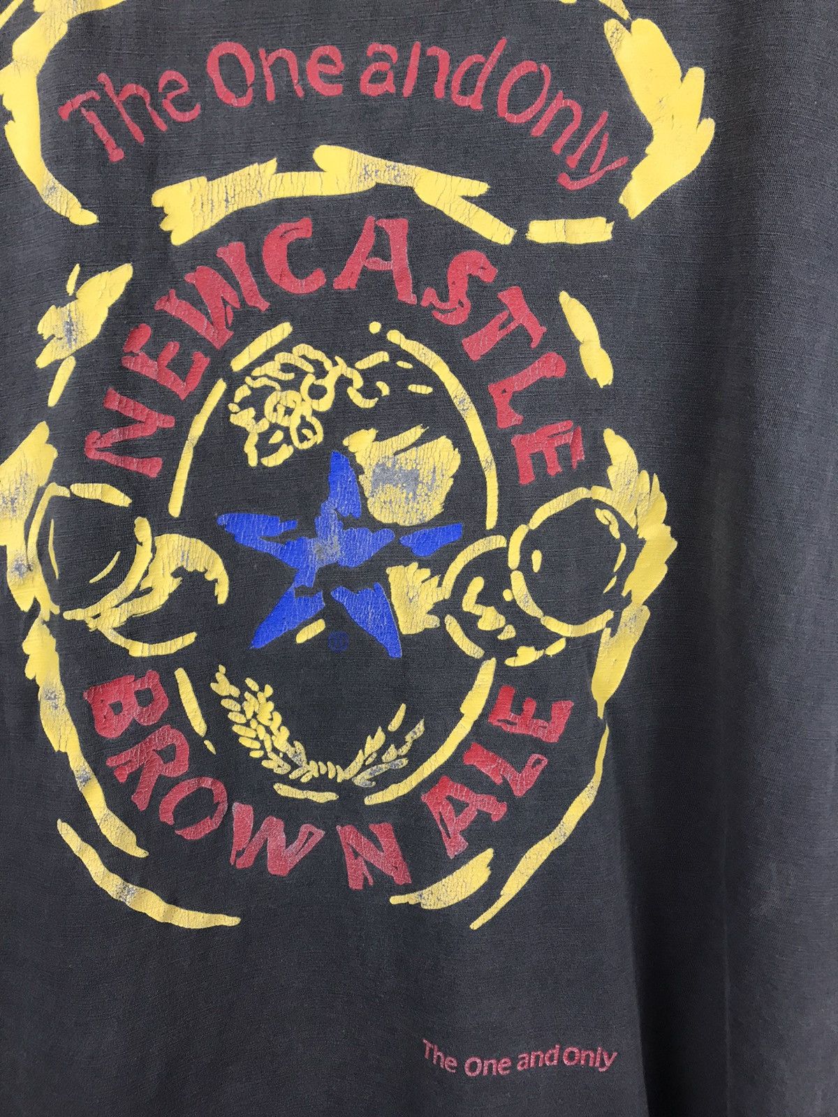 Vintage Vintage New Castle Big Logo Faded Graphite Tee Size US XL / EU 56 / 4 - 4 Thumbnail