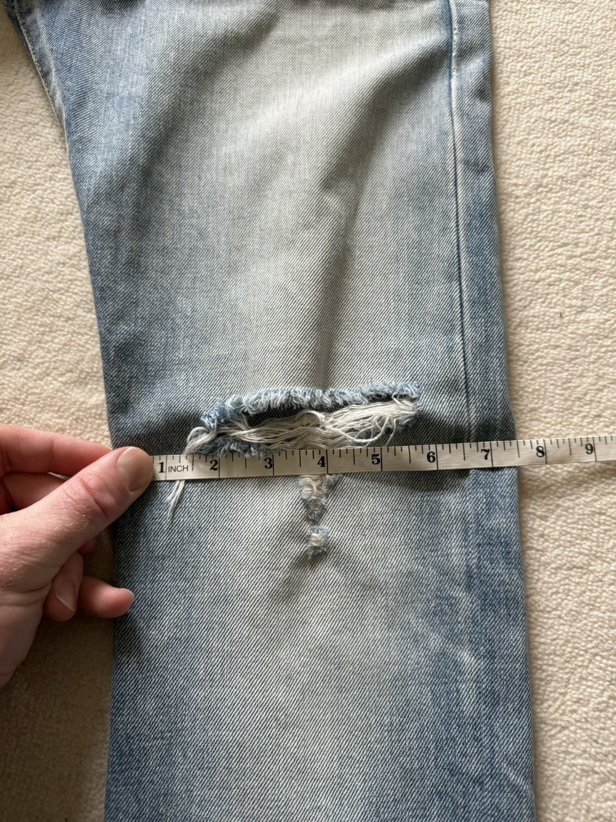 Saint Laurent Paris Saint Laurent slim ripped denim jeans 30 Santa Monica wash Size US 30 / EU 46 - 4 Thumbnail