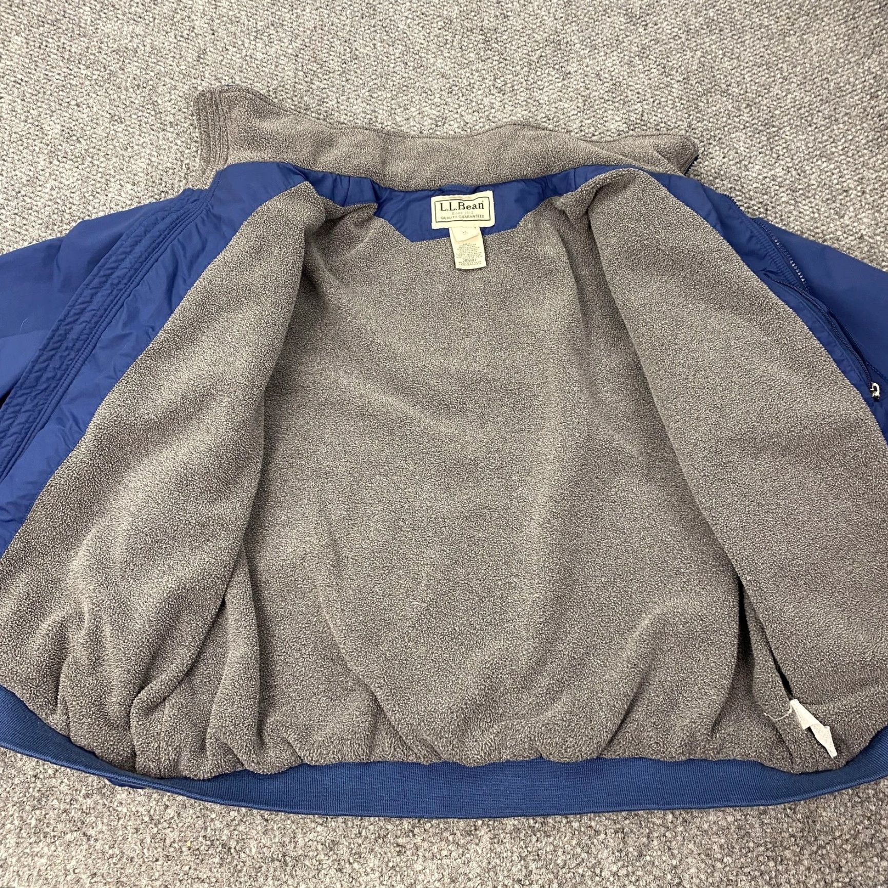Vintage LL Bean Jacket Mens XL Blue Fleece Lined Nylon Bomber Zip Pockets Ribbed Hem Size US XL / EU 56 / 4 - 7 Thumbnail