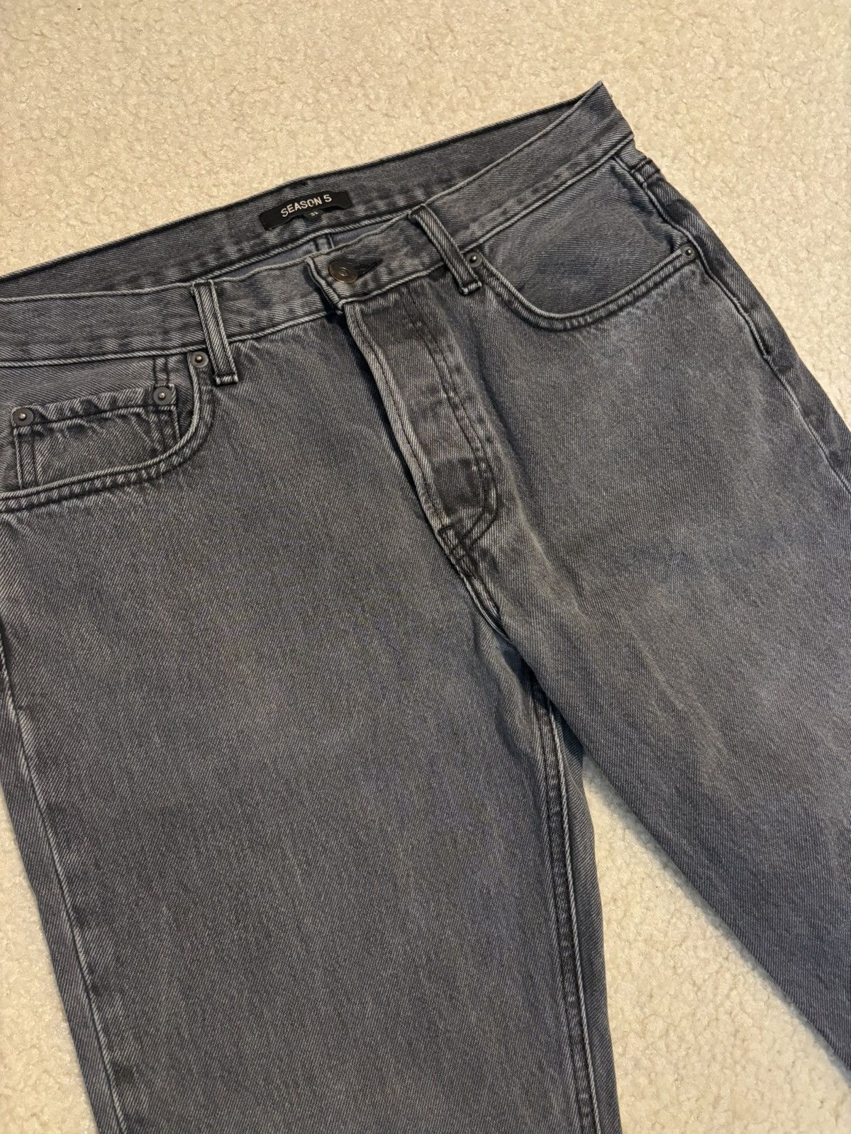 Kanye West Yeezy Season 5 Denim Jeans Black Size US 31 - 2 Thumbnail
