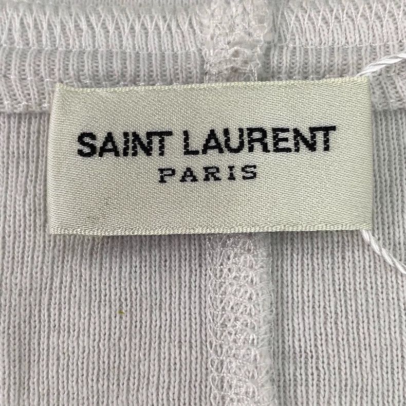 Saint Laurent Paris Saint Laurent White monogrammed cotton crewneck short sleev Size US XS / EU 42 / 0 - 6 Thumbnail