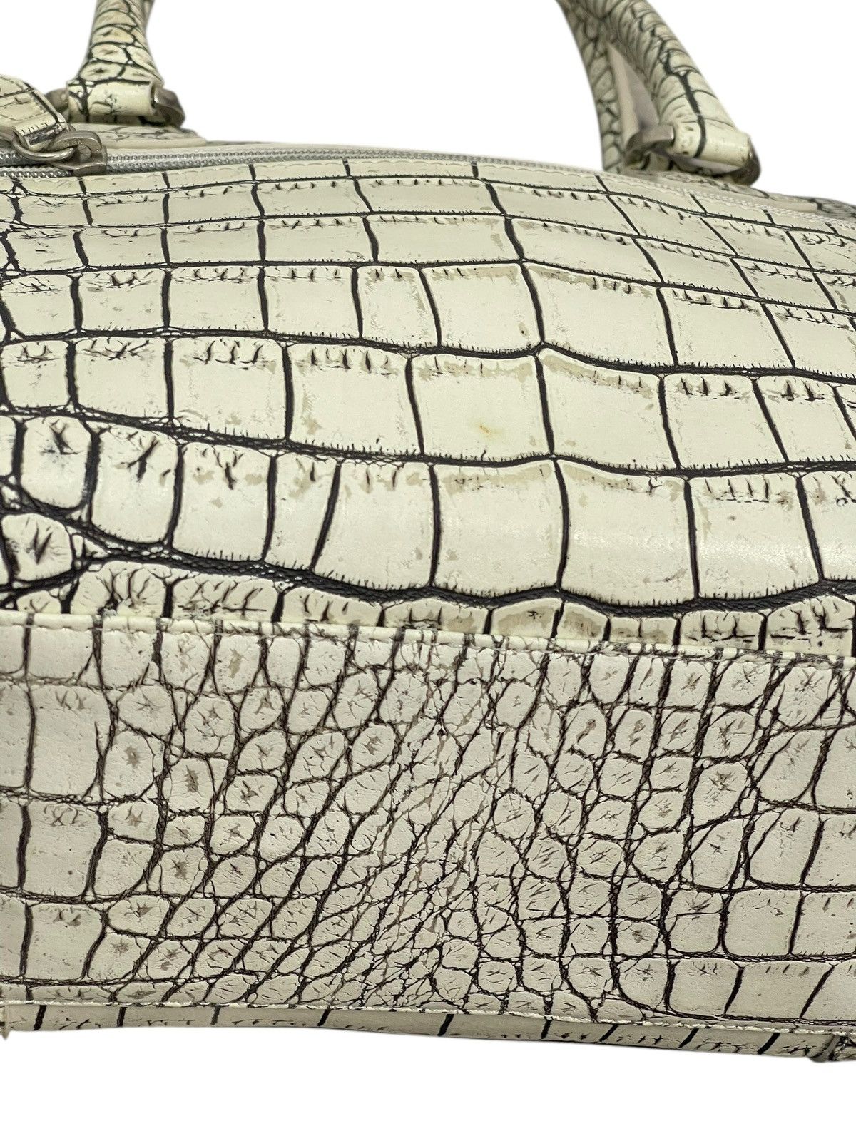 Genuine Leather Albino Crocodile Embossed Moda Principe Tote Bag 2🟩2 Size ONE SIZE - 15 Thumbnail