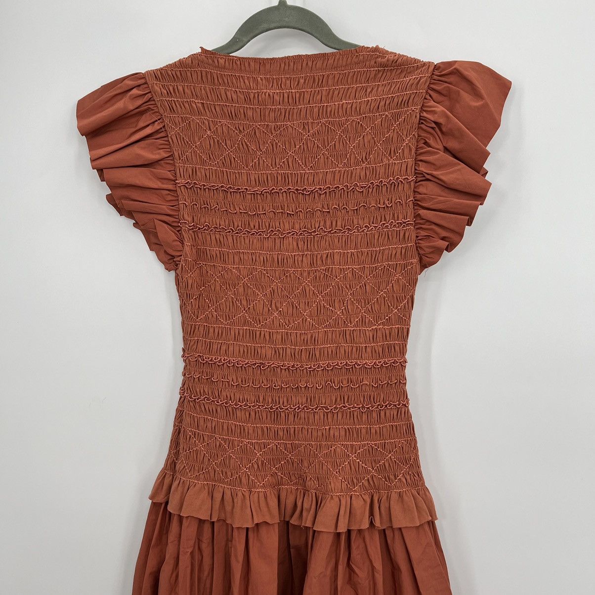 Ulla Johnson NWT Ulla Johnson Madeline Smocked Midi Dress Poplin Ruffle Size S / US 4 / IT 40 - 7 Thumbnail