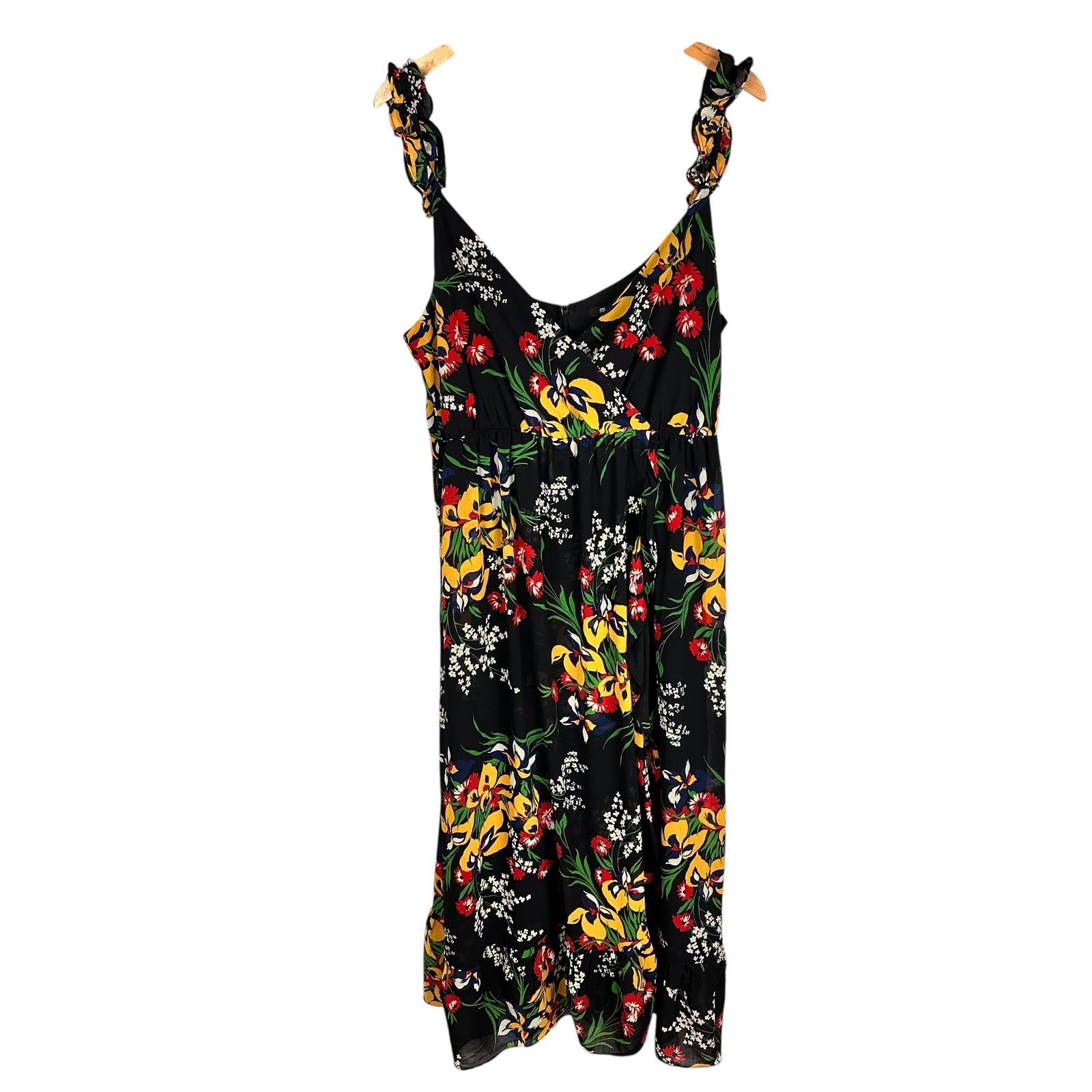 Madewell Madewell Ruffle-Strap Wrap Black SunDress in Black Orchid 12 Size XL / US 12-14 / IT 48-50 - 7 Thumbnail