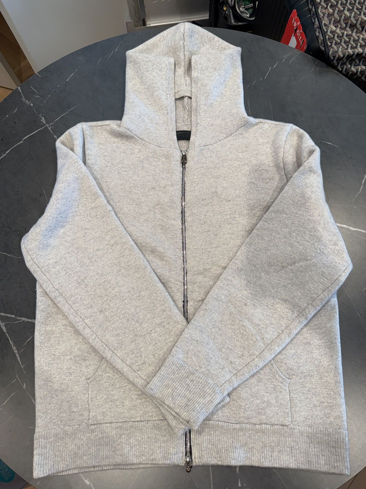 Chrome Hearts Chrome Hearts Zip Hoodie Grey Wool Knit Sleeve Logo Size US M / EU 48-50 / 2 - 1 Thumbnail
