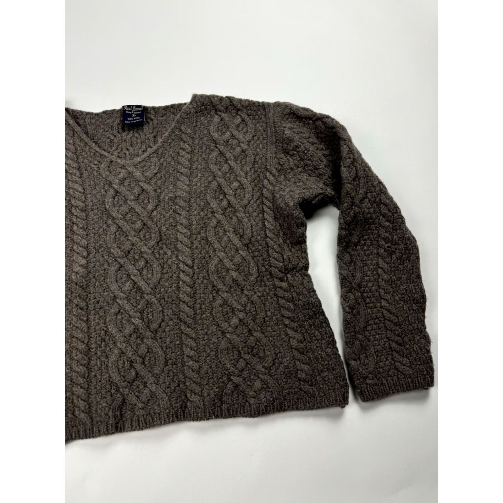 Paul James VINTAGE Paul James Sweater Womens S Brown England Wool Knit Neck Fisherman Women Size S / US 4 / IT 40 - 4 Thumbnail