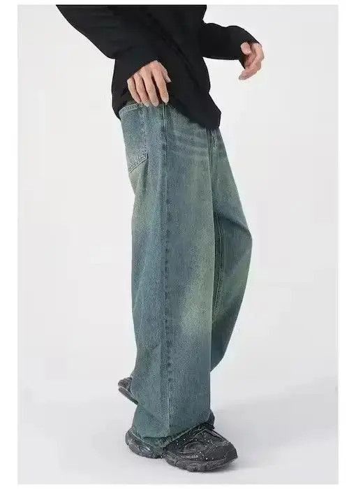 Japanese Brand Baggy Wash Wide Leg Denim Jeans Size US 32 / EU 48 - 3 Thumbnail