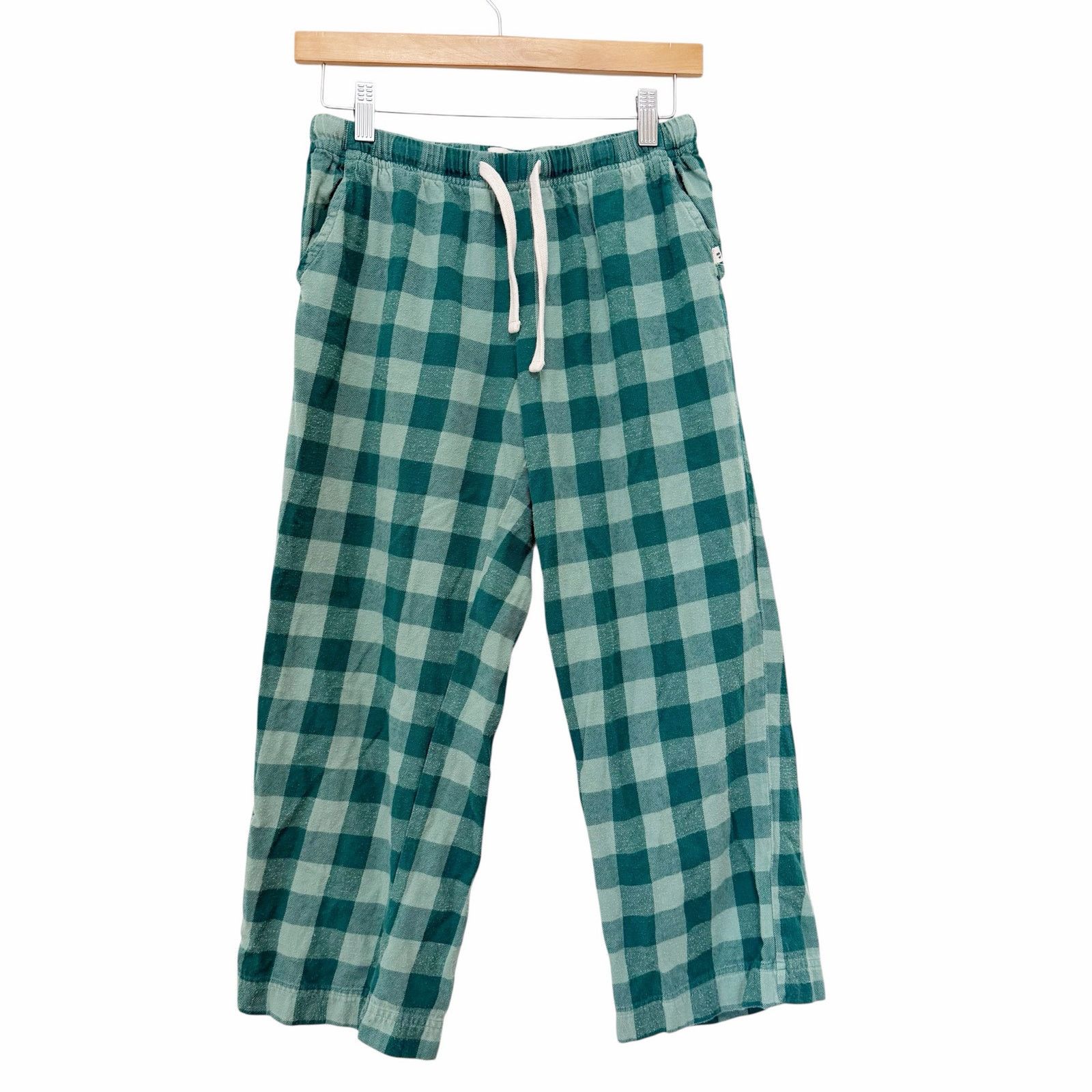 Other Pact Green Plaid Cropped Organic Cotton Pajama Pants Sz S Size 27" / US 4 / IT 40 - 1 Thumbnail
