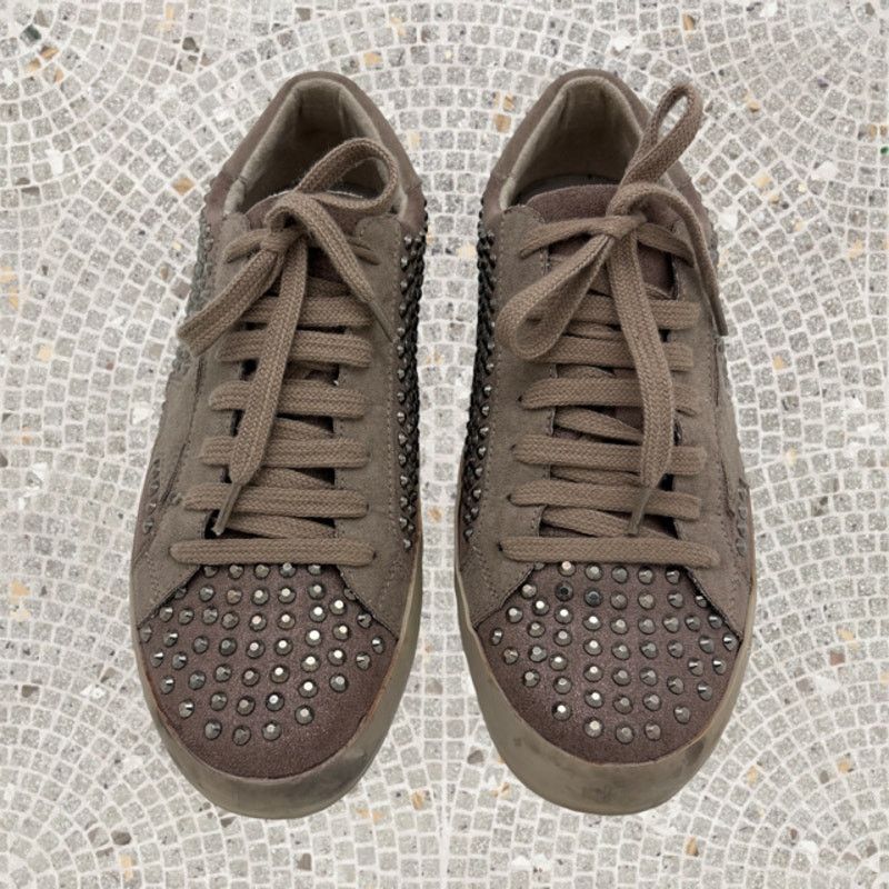 Other SHU SHOP Rockstar Taupe Sneakers Allover Rhinestones 8.5 Size US 8.5 / IT 38.5 - 2 Thumbnail