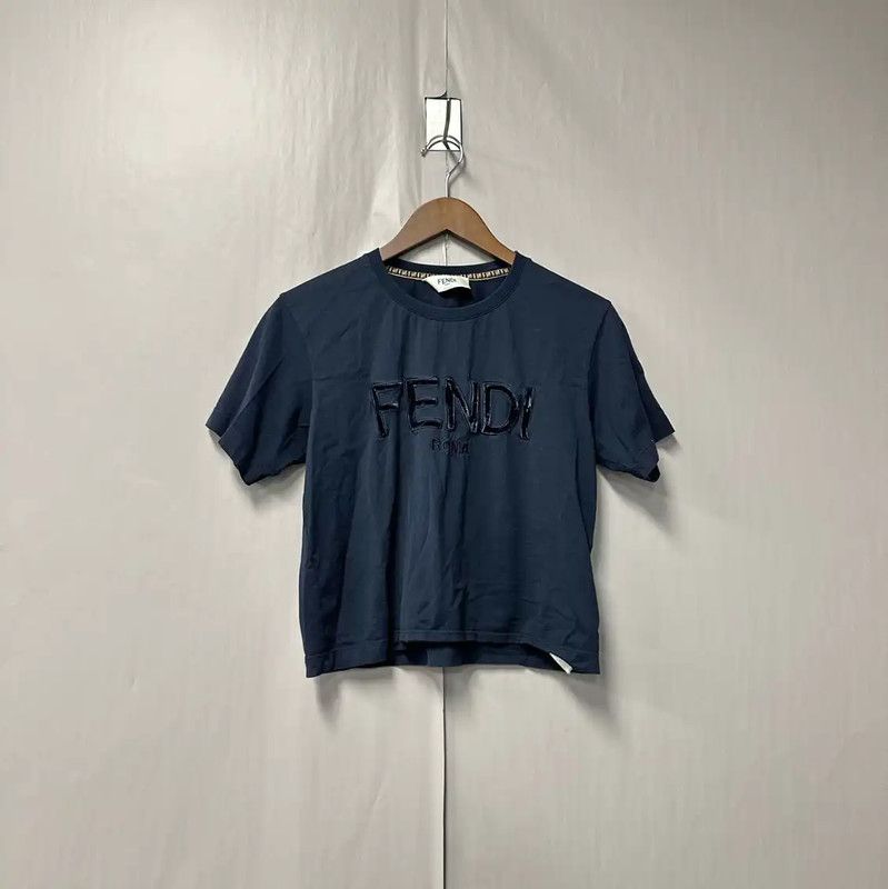 Fendi Fendi Women's Cotton Navy Blue T-Shirt 0089 Size M / US 6-8 / IT 42-44 - 1 Thumbnail