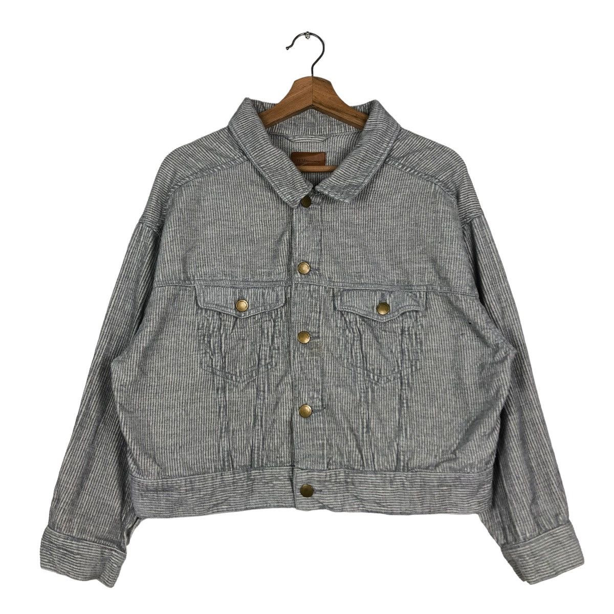 Hysteric Glamour 🔥CROPPED HICORY CHORE JACKET BIKER EARTH MUSIC & ECOLOGY Size US M / EU 48-50 / 2 - 1 Thumbnail