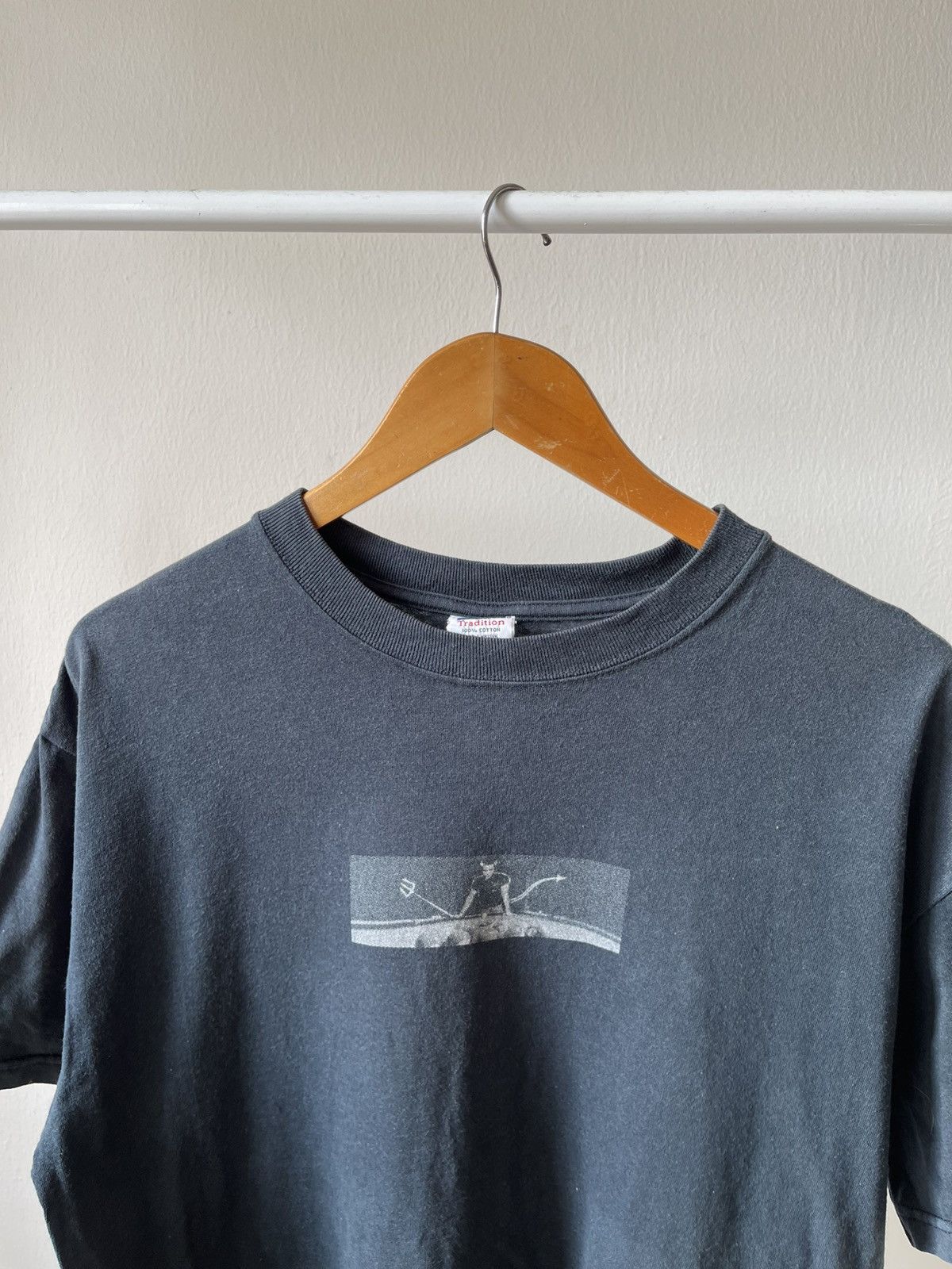 Japanese Brand × Sex Skateboards × Vintage Rare 90s Faded Lucky Strike Box Logo Satan Print Tee Size US L / EU 52-54 / 3 - 5 Thumbnail