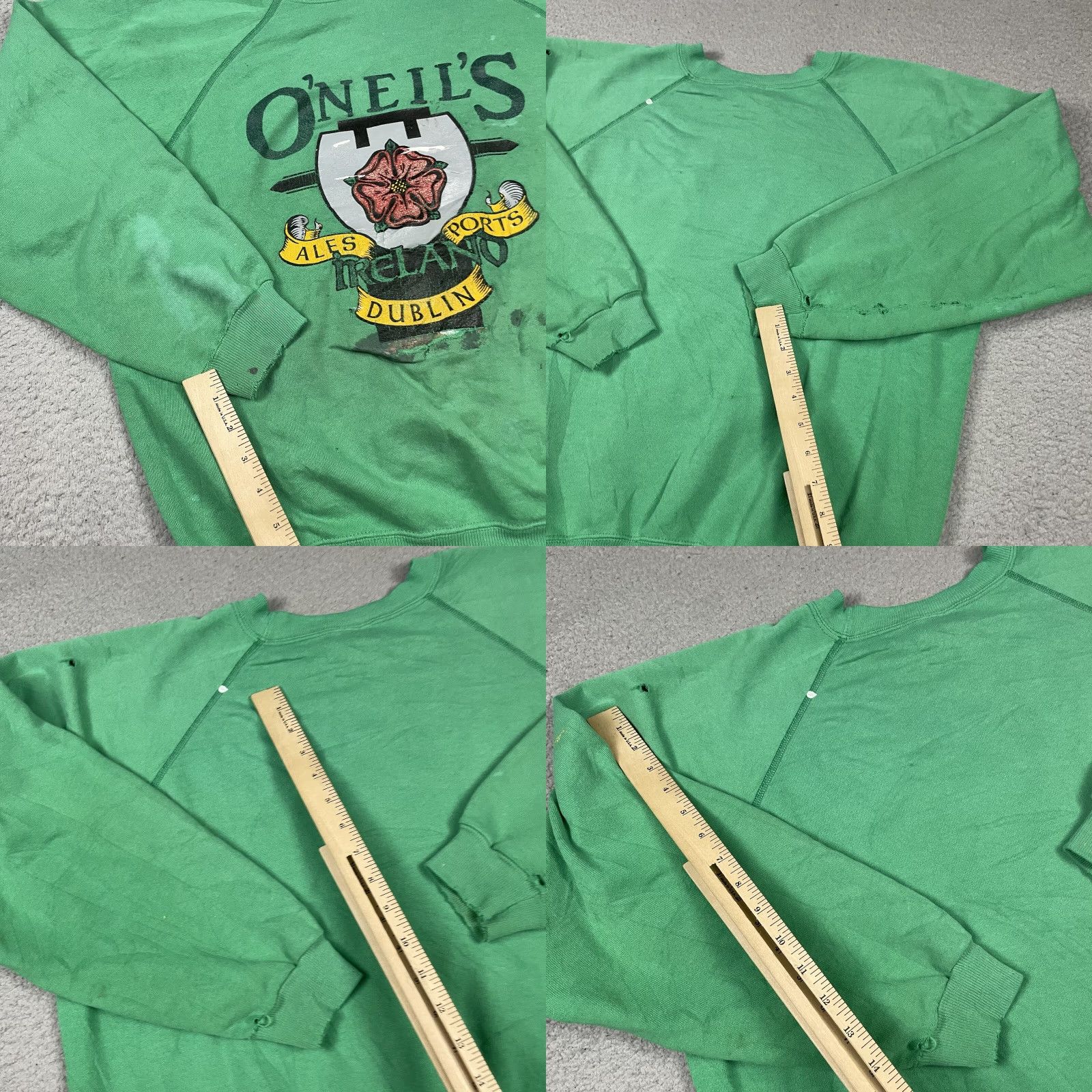 Hanes VINTAGE Hanes Sweatshirt Adult XL Green Ales & Ports Dublin Ireland Distressed Shirt Mens XL Green Logo Print 90s USA Dublin Ireland Size US XL / EU 56 / 4 - 8 Thumbnail