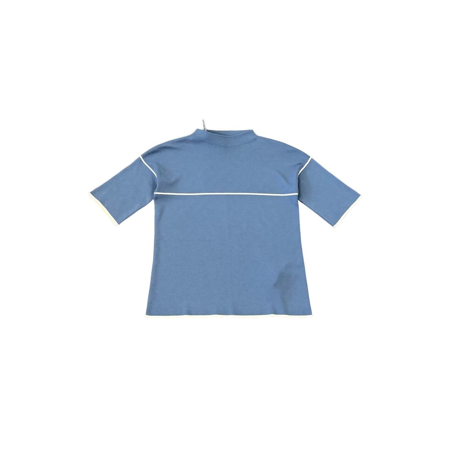 Loro Piana Loro Piana Blue Merino Wool Knit Sweater 44 Size US S / EU 44-46 / 1 - 1 Thumbnail