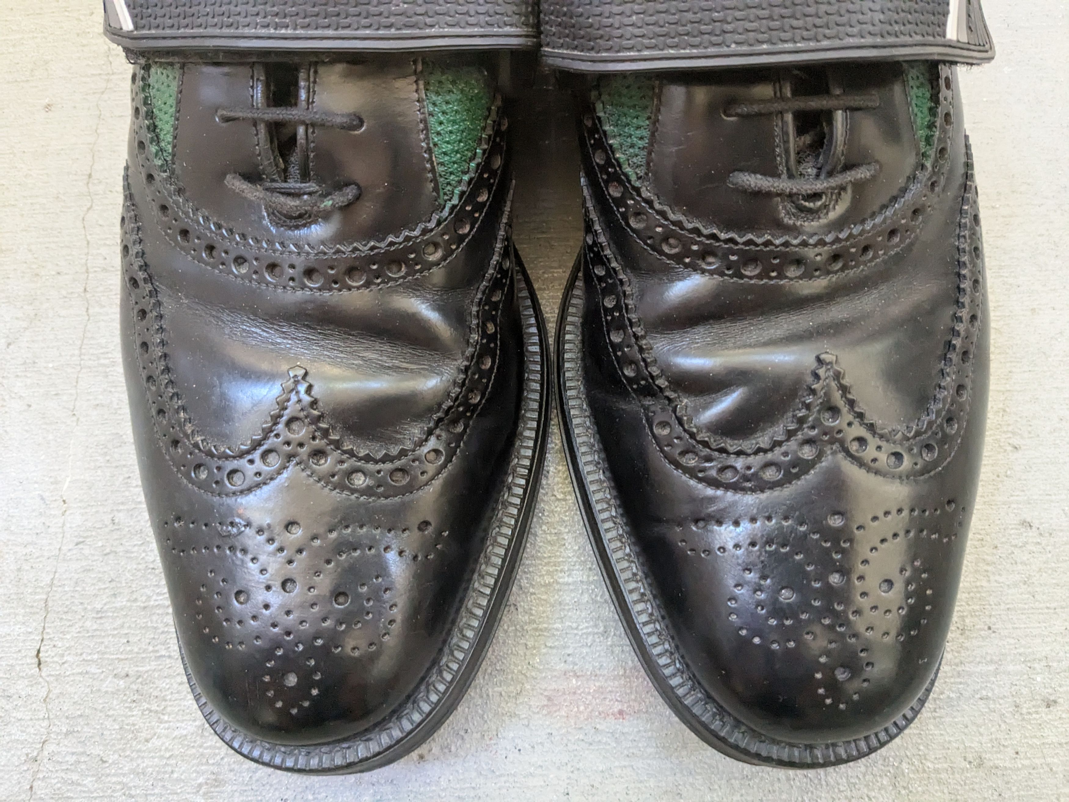 Prada Prada Brogues Wingtips Black Green 10.5 Strap Leather Size US 10.5 / EU 43-44 - 4 Thumbnail