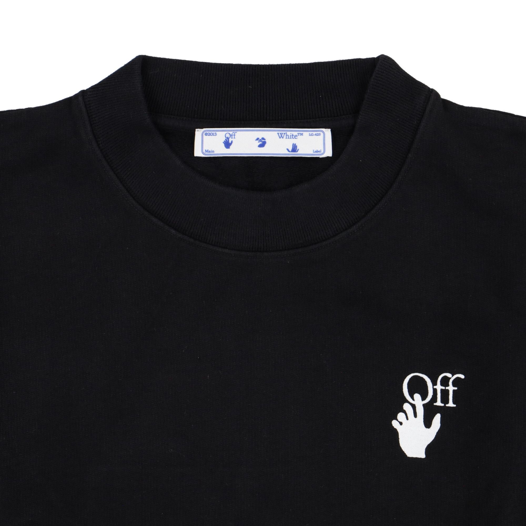 Off-White Black Cut Here Logo Oversized Skate Sweatshirt Size US M / EU 48-50 / 2 - 5 Thumbnail