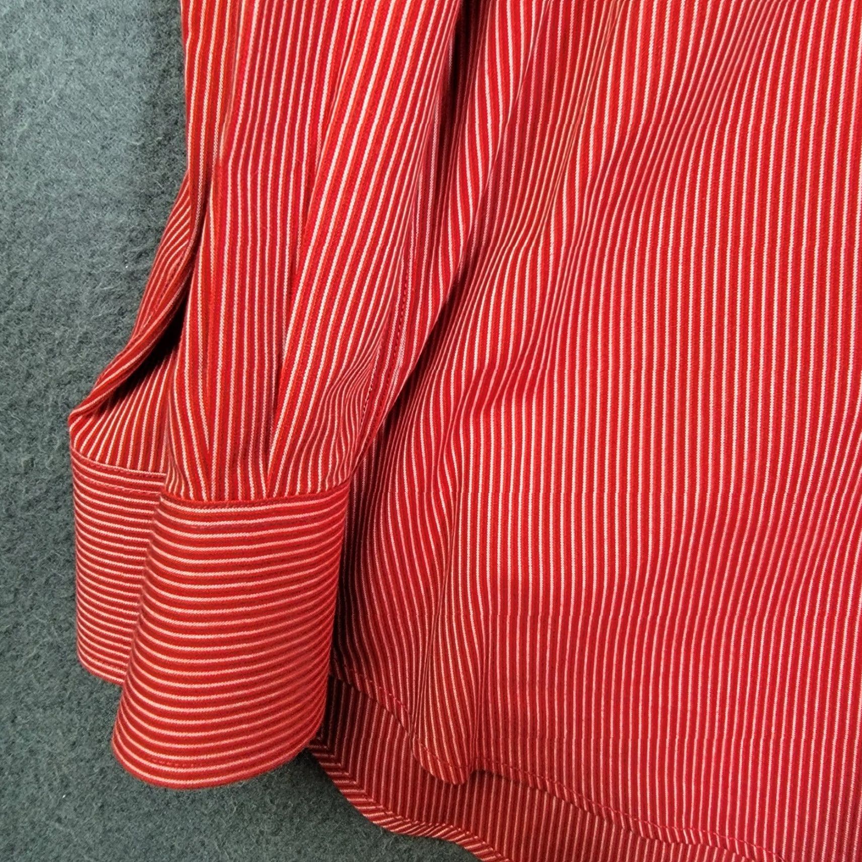Vintage book a tailor Shirt Mens 2XL Dress Shirt Long Sleeve Button-Up Business Casual Red Cotton Striped Size US XXL / EU 58 / 5 - 3 Thumbnail