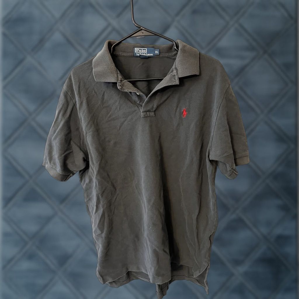 Polo Ralph Lauren Polo Ralph Lauren Polo Shirt Mens XL Vintage Dark Gray Pony Logo Solid Short Sleeve Cotton Knit Button Collared 90s Classic Size US XL / EU 56 / 4 - 1 Thumbnail