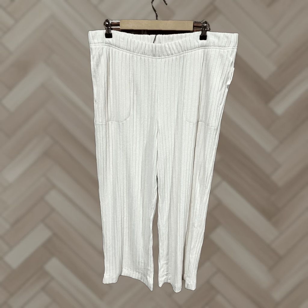 Gap VINTAGE Gap Body Womens Ivory Pull On Ribbed Sweat Pants NWT XL White Sweatpants Womens XL Ivory Gap Body Pants Pull On Sweatpants NWT Womens XL Ivory Size 40" / US 18 - 1 Thumbnail