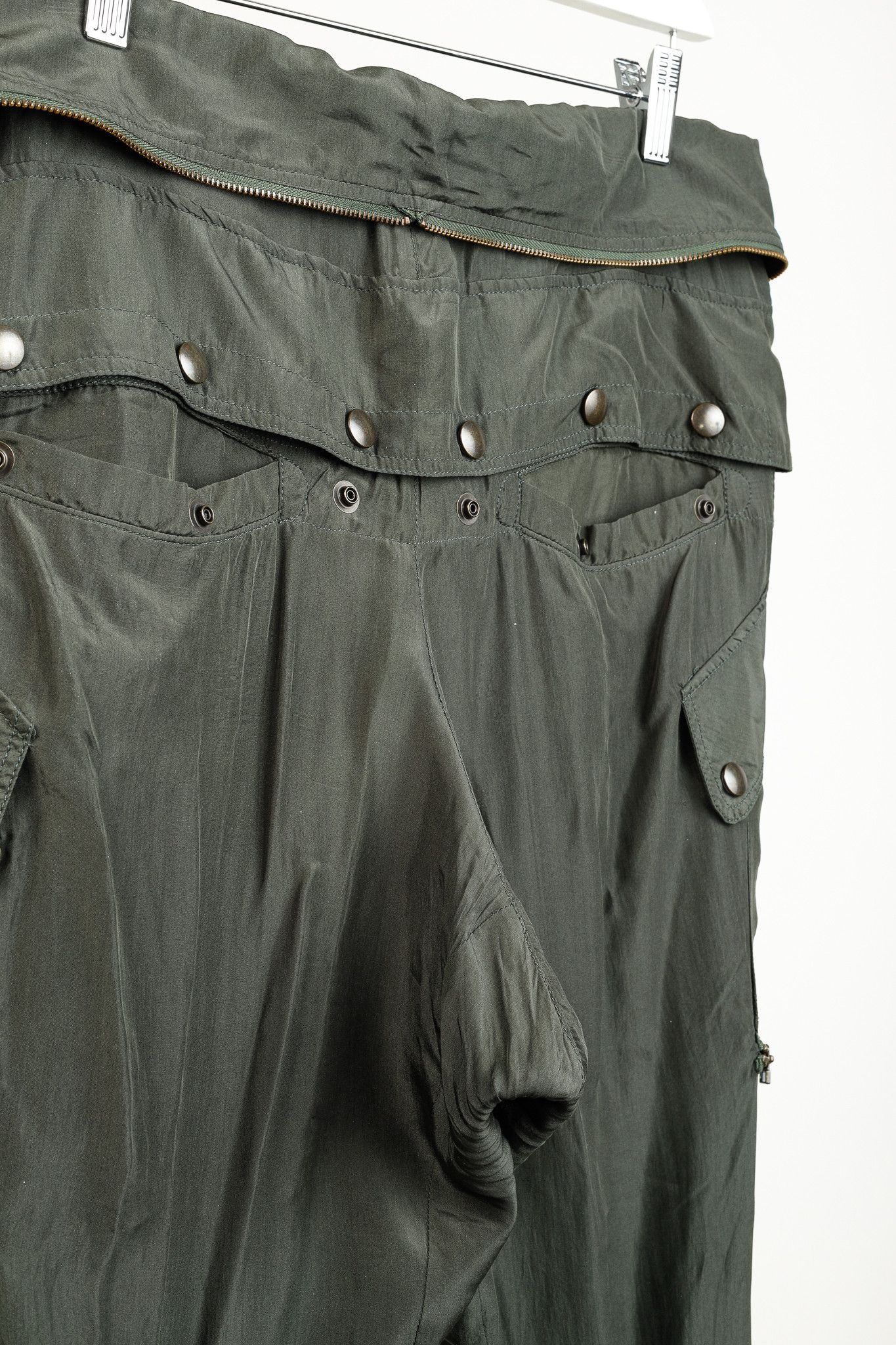 Faith Connexion Faith Connexion Army Khaki Silk Multi Pocket Cargo Pants Size 35" - 7 Thumbnail