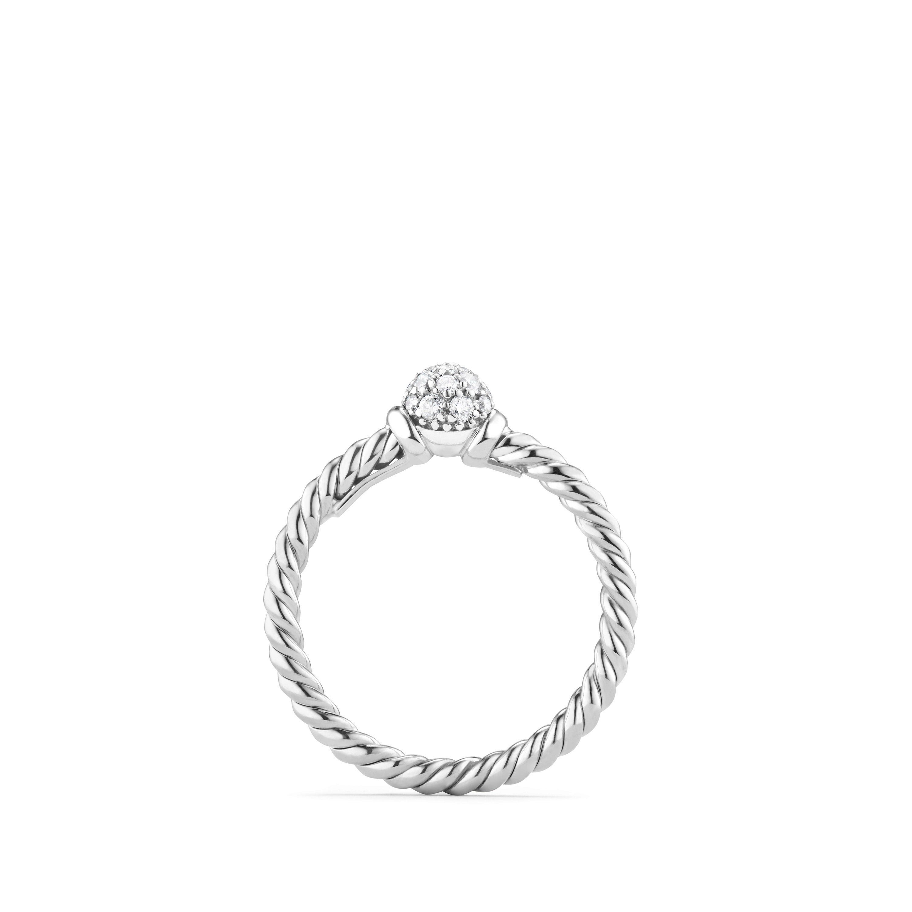 David Yurman o1w1db10325 Ring in 18K Gold with Pave Diamonds & 2.3mm Size ONE SIZE - 3 Thumbnail