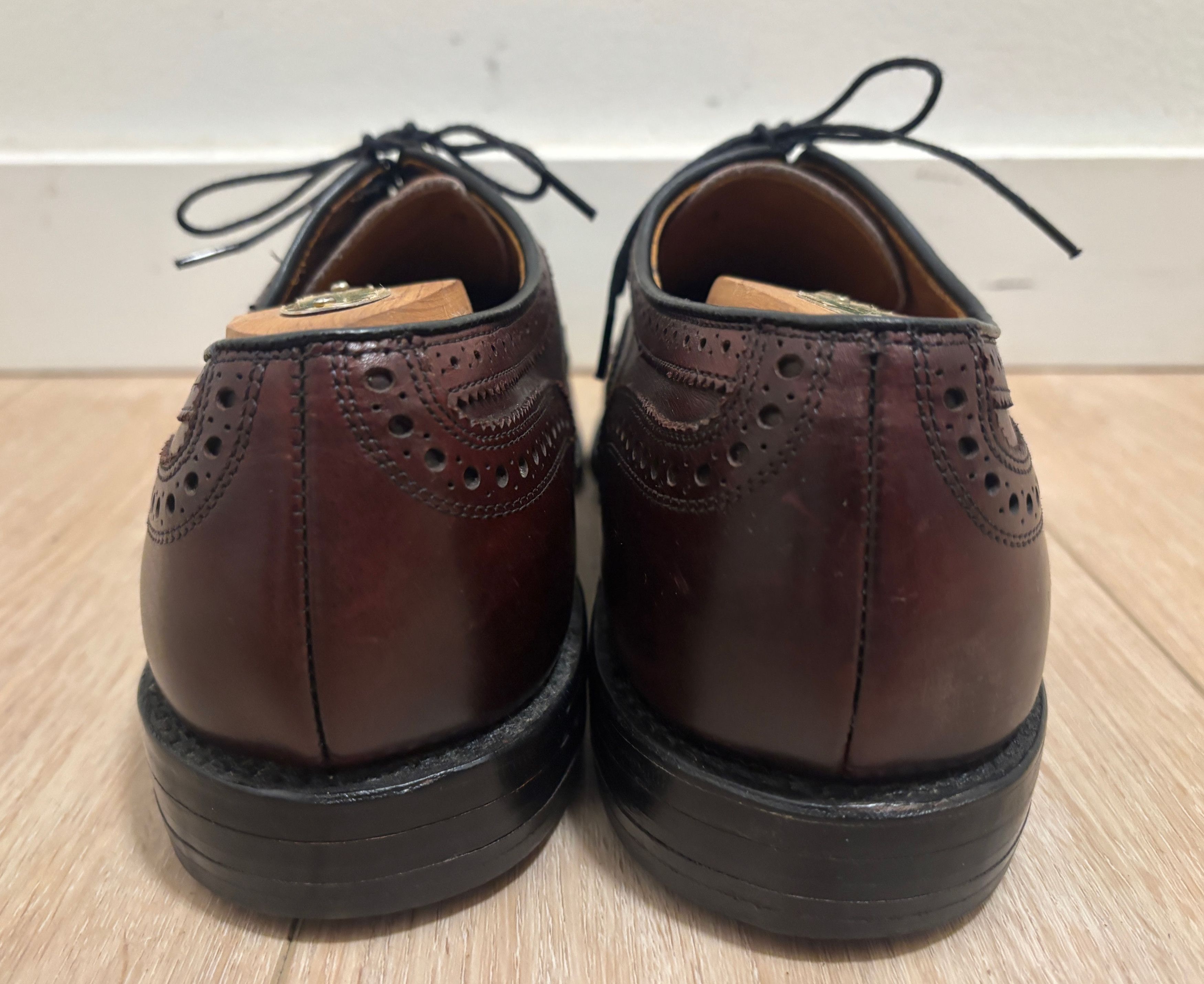 $400 Fairhaven Brown Wingtip Brogue Oxford Dress Shoes