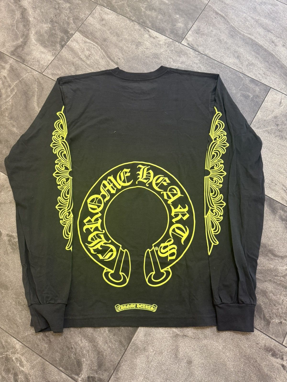 Chrome Hearts Chrome Hearts Fluorescent Green Horseshoe Long Sleeve Tee Size US L / EU 52-54 / 3 - 2 Thumbnail