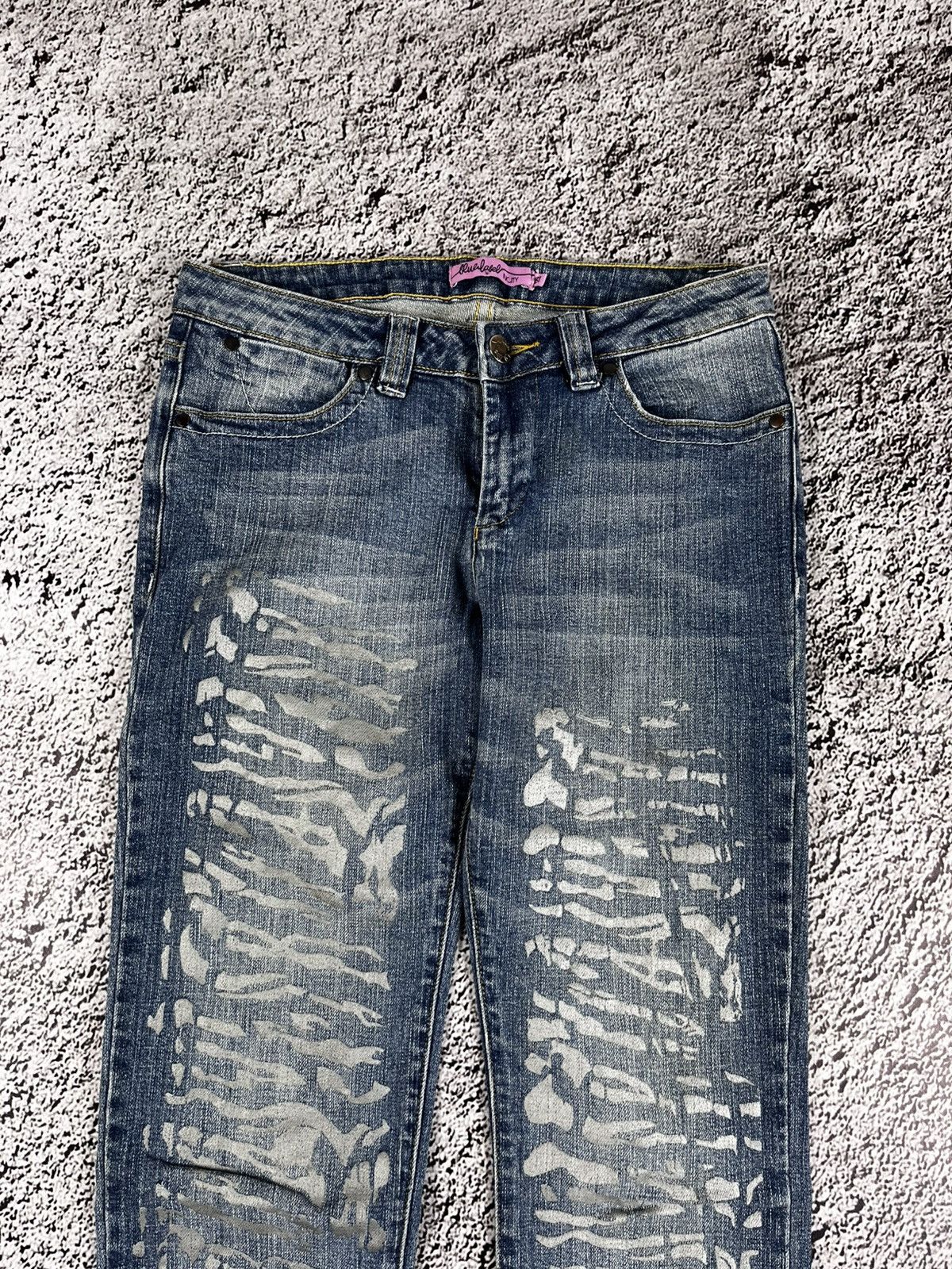 Japanese Brand Vintage Y2K faded jeans streetwear juicy 00s style Japanese Size 29" - 5 Thumbnail
