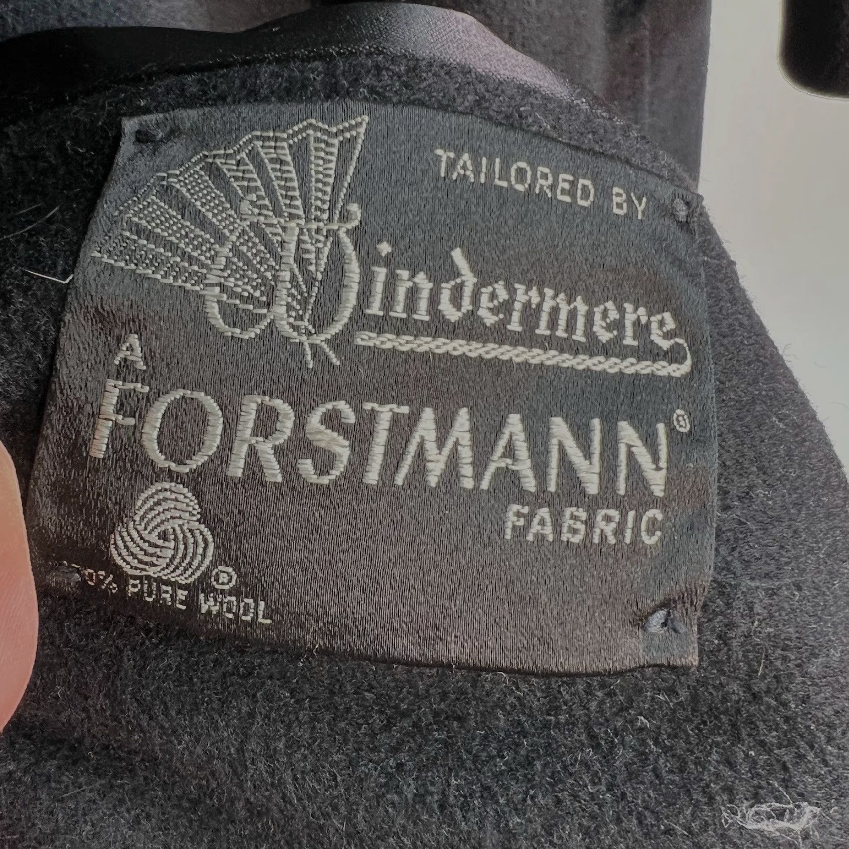 Vintage VINTAGE Forstmann 100% Wool Mink Fur Collar Coat Eveningwear Womens Size L Black 1960s Size L / US 10 / IT 46 - 6 Thumbnail