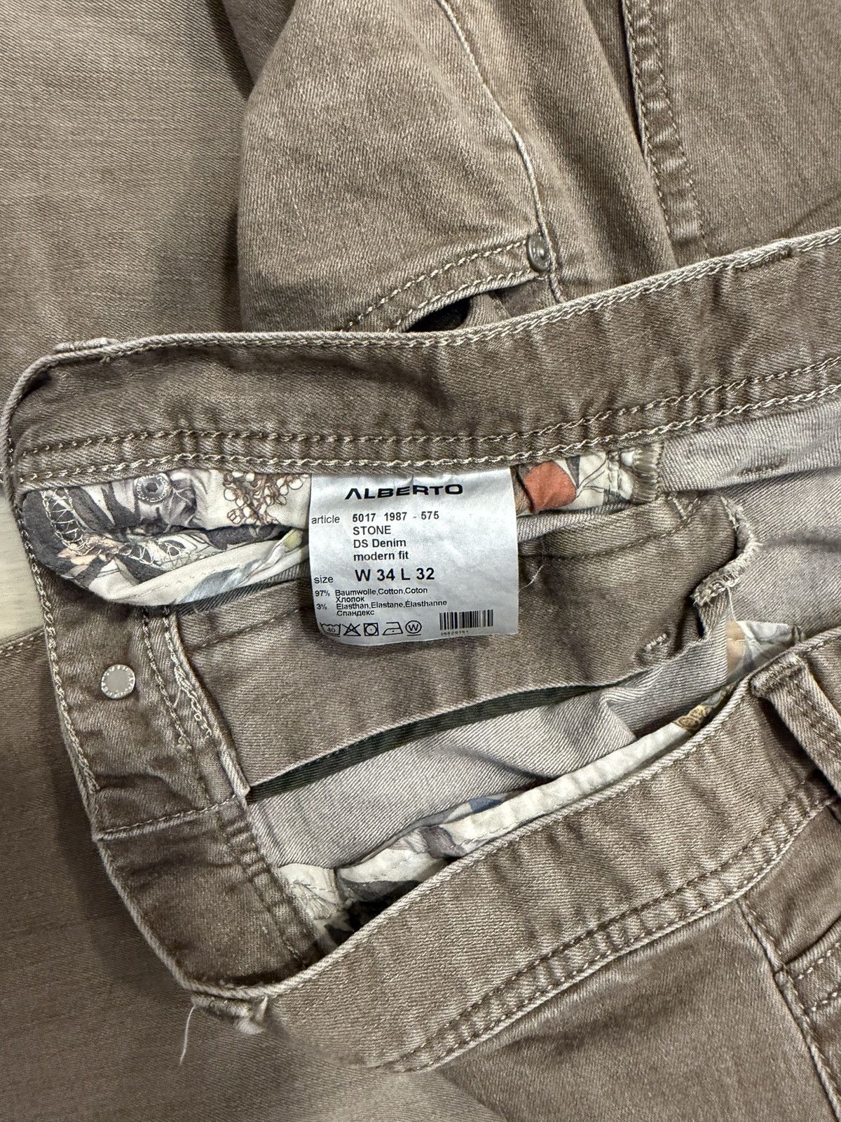 Alberto Alberto Brown Modern Fit Jeans Size US 34 / EU 50 - 6 Thumbnail