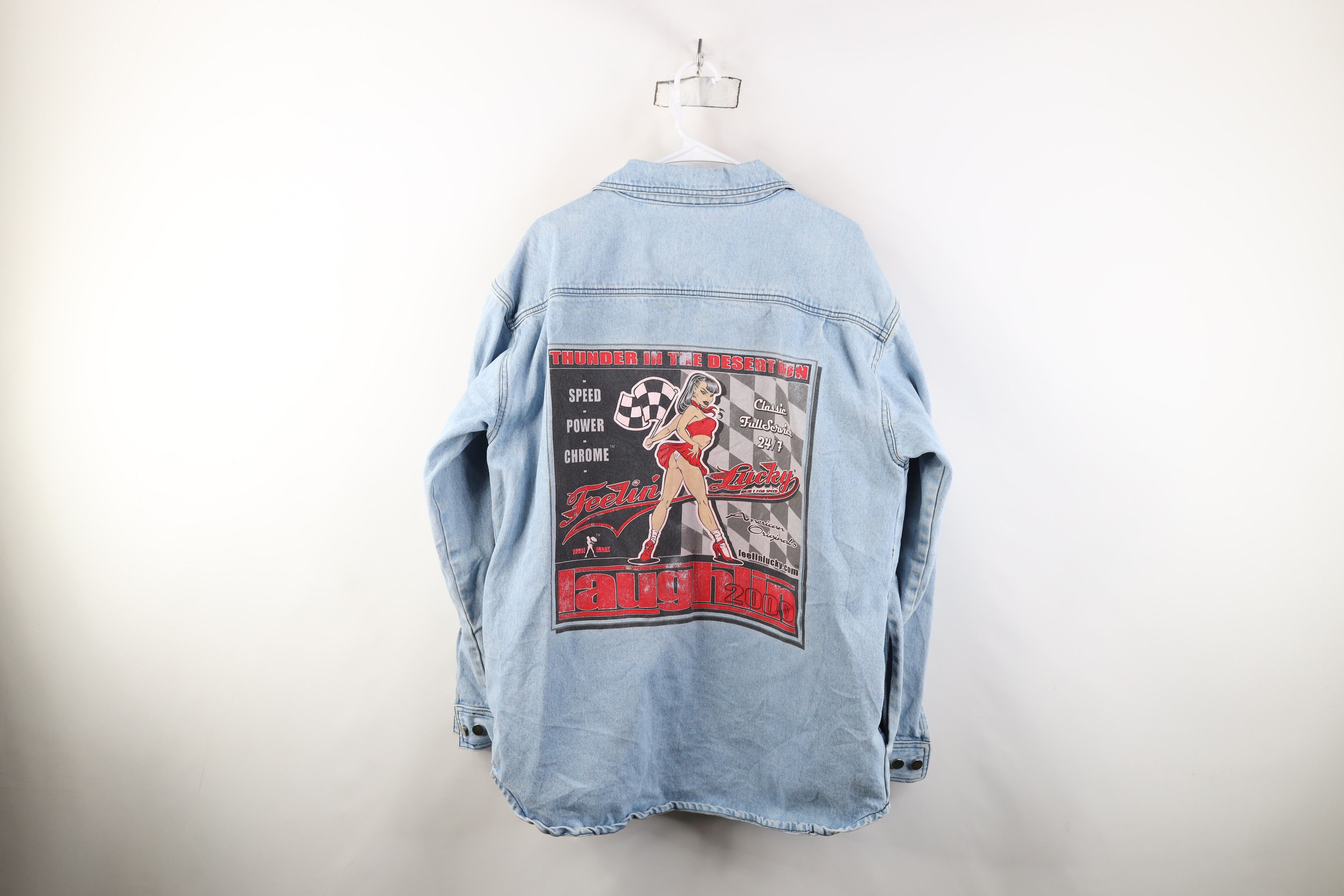 Vintage Vintage 2000 Desert Run Laughlin Pinup Girl Trucker Jacket Size US XL / EU 56 / 4 - 14 Thumbnail