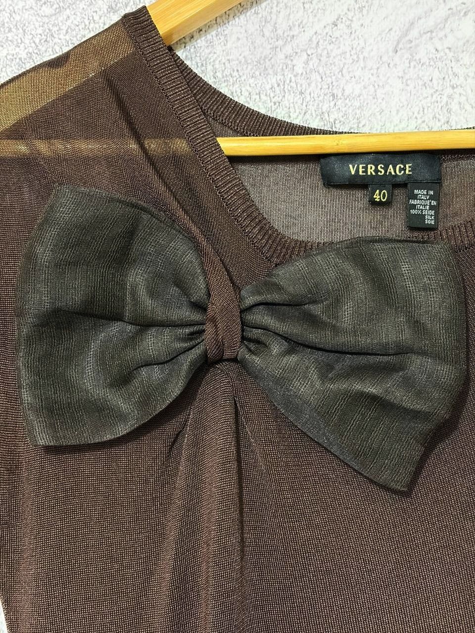 Versace Versace Vintage Silk Cocktail Dress With Bows Made in Italy Size S / US 4 / IT 40 - 4 Thumbnail