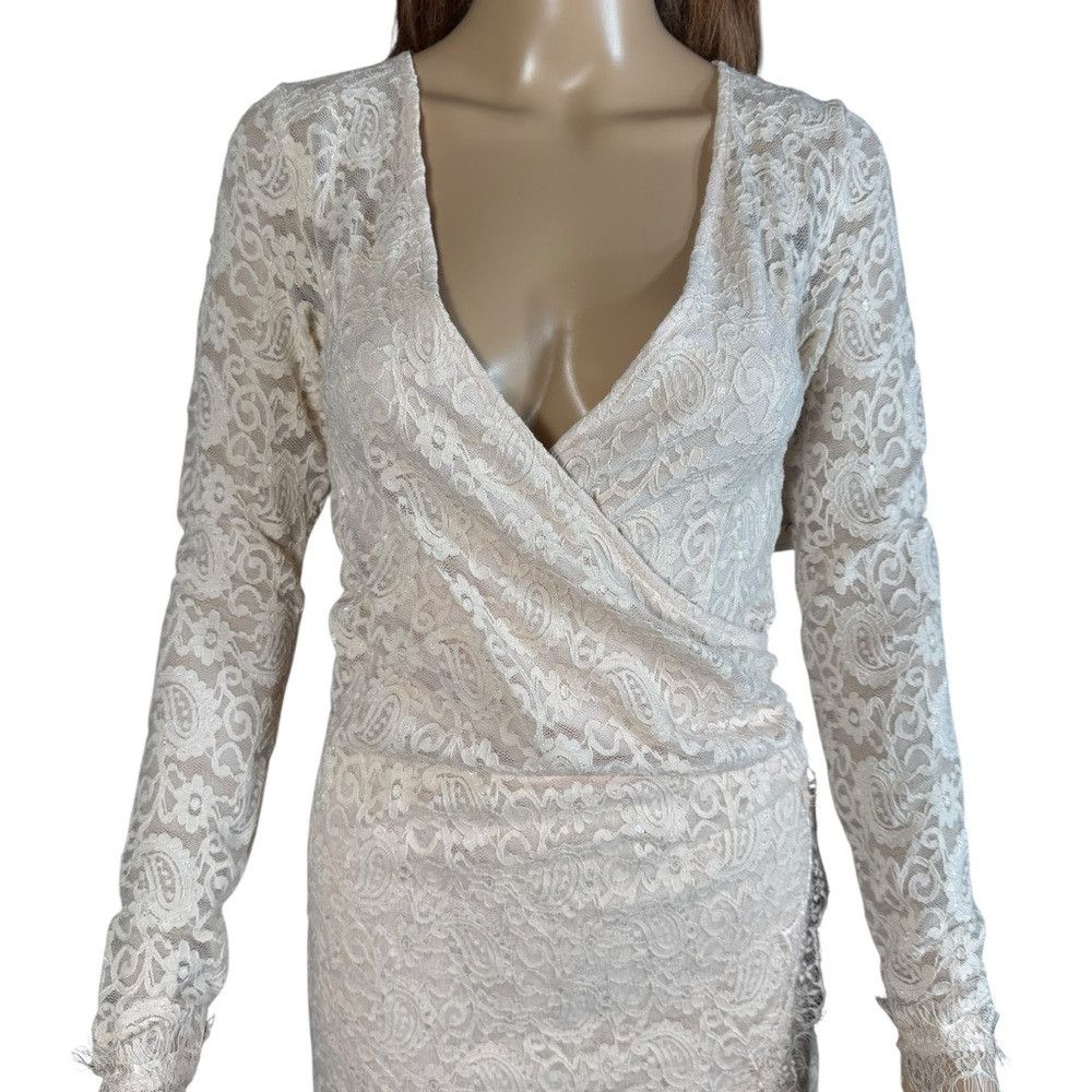 Free People NWT New $148 Free People Pearl Lace Long Sleeve Champagne M Size XS / US 0-2 / IT 36-38 - 9 Thumbnail