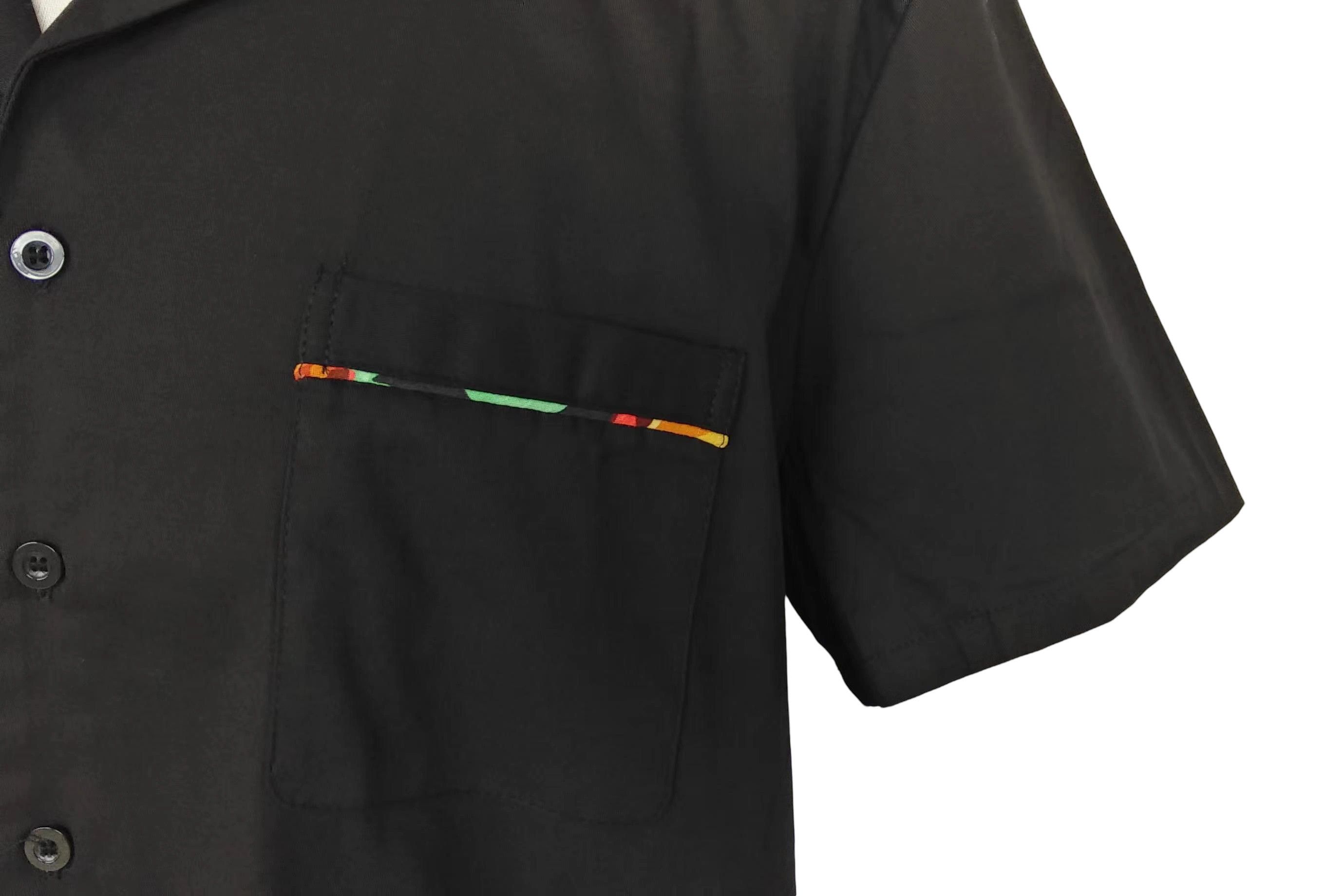 Other Summer Shirts Black Contrast Printed Panel Pocket Tops Size US XL / EU 56 / 4 - 6 Thumbnail