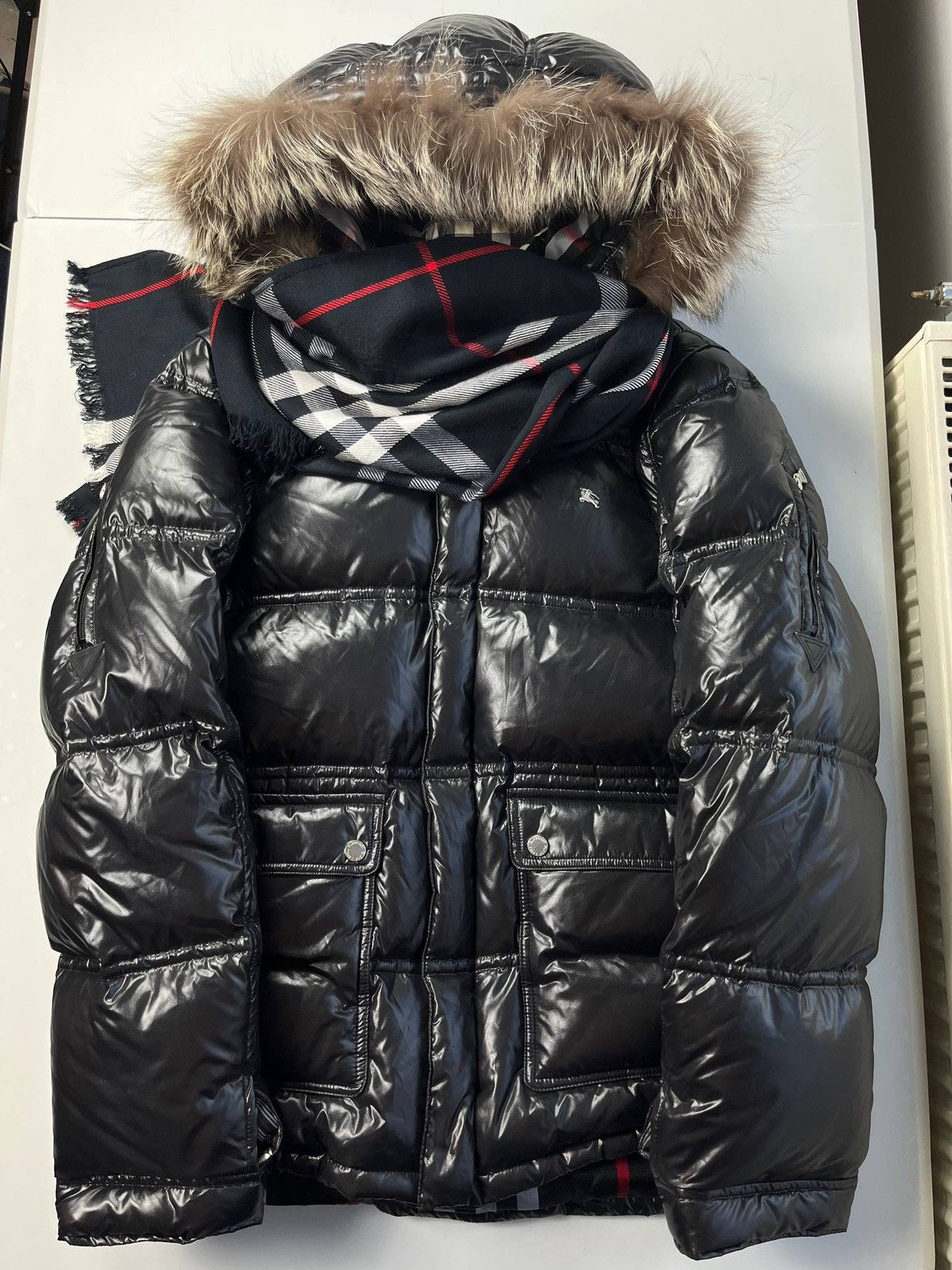 Burberry 00' Japanese Burberry fur puffer jacket | Grailed